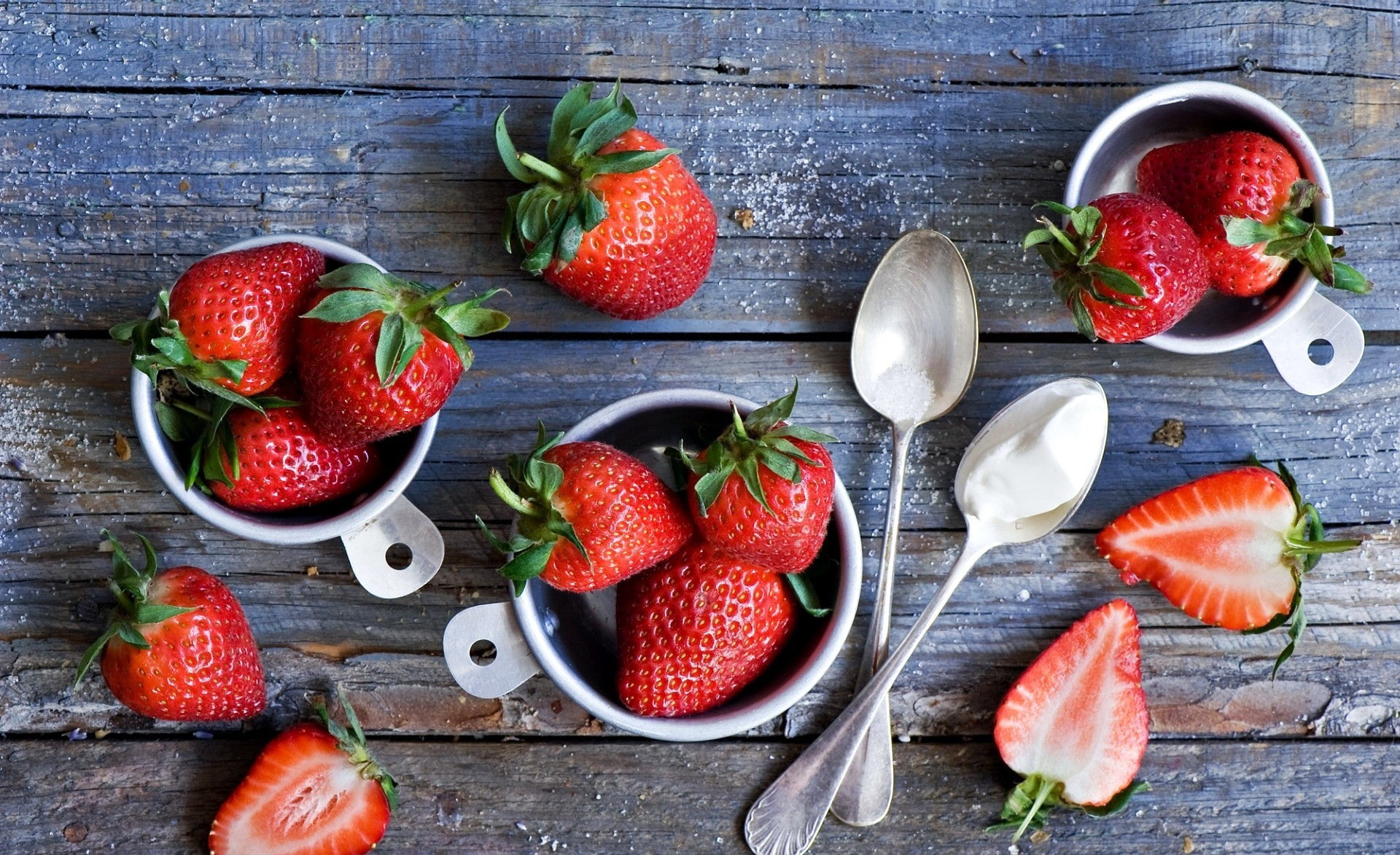 spoon, fruit, berries, strawberries, 1080P, food, HD Wallpaper