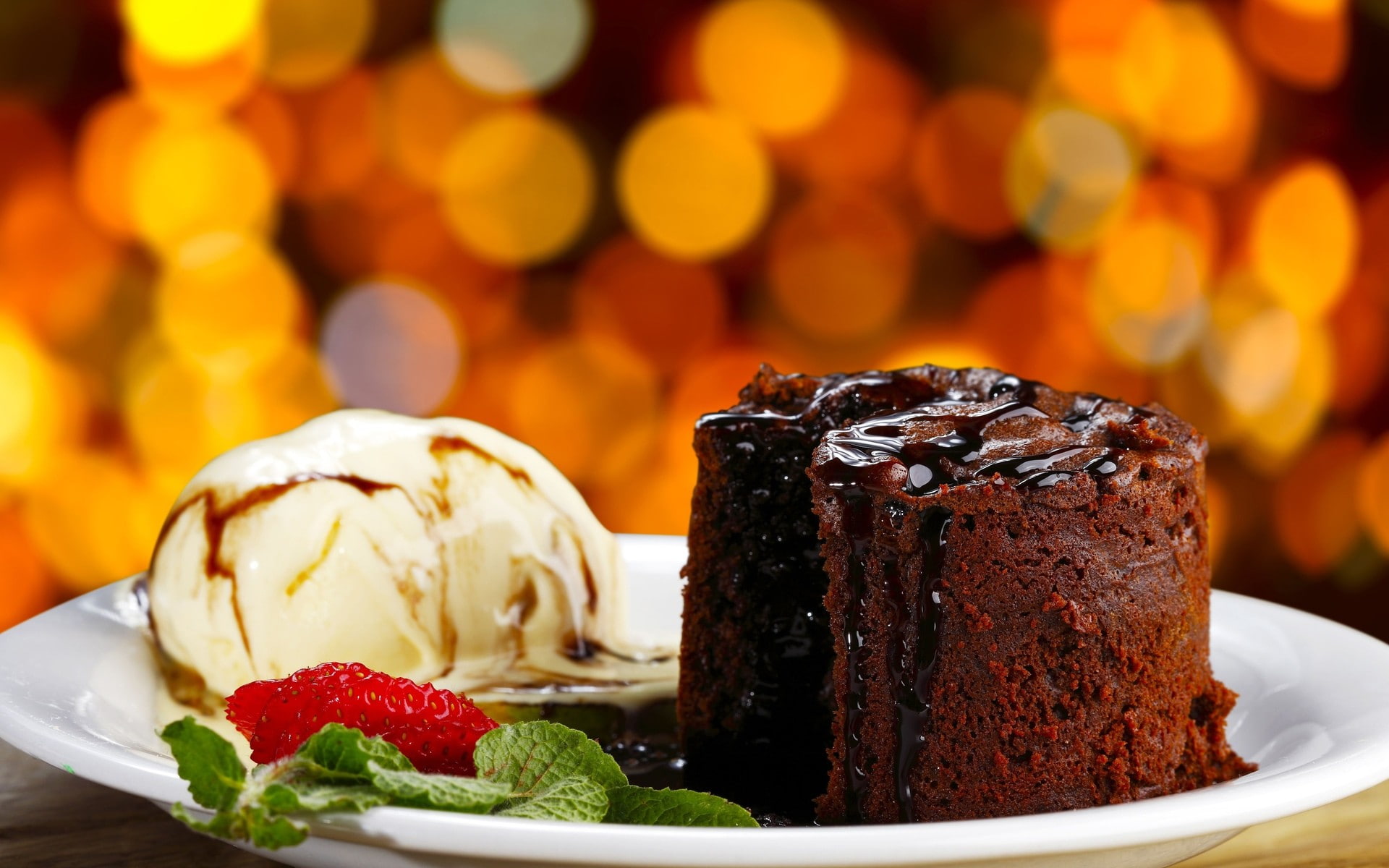dessert, closeup, 1080P, ice cream, food, bokeh, cake, HD Wallpaper