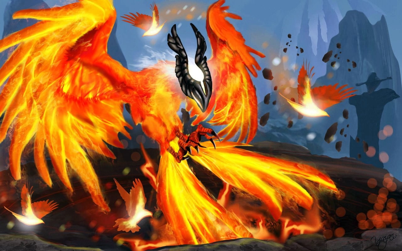 dota, nature, orange color, fire - natural phenomenon, burning, marine, outdoors, sea, animal wildlife, animal themes, fire, video games, close-up, flame, HD Wallpaper
