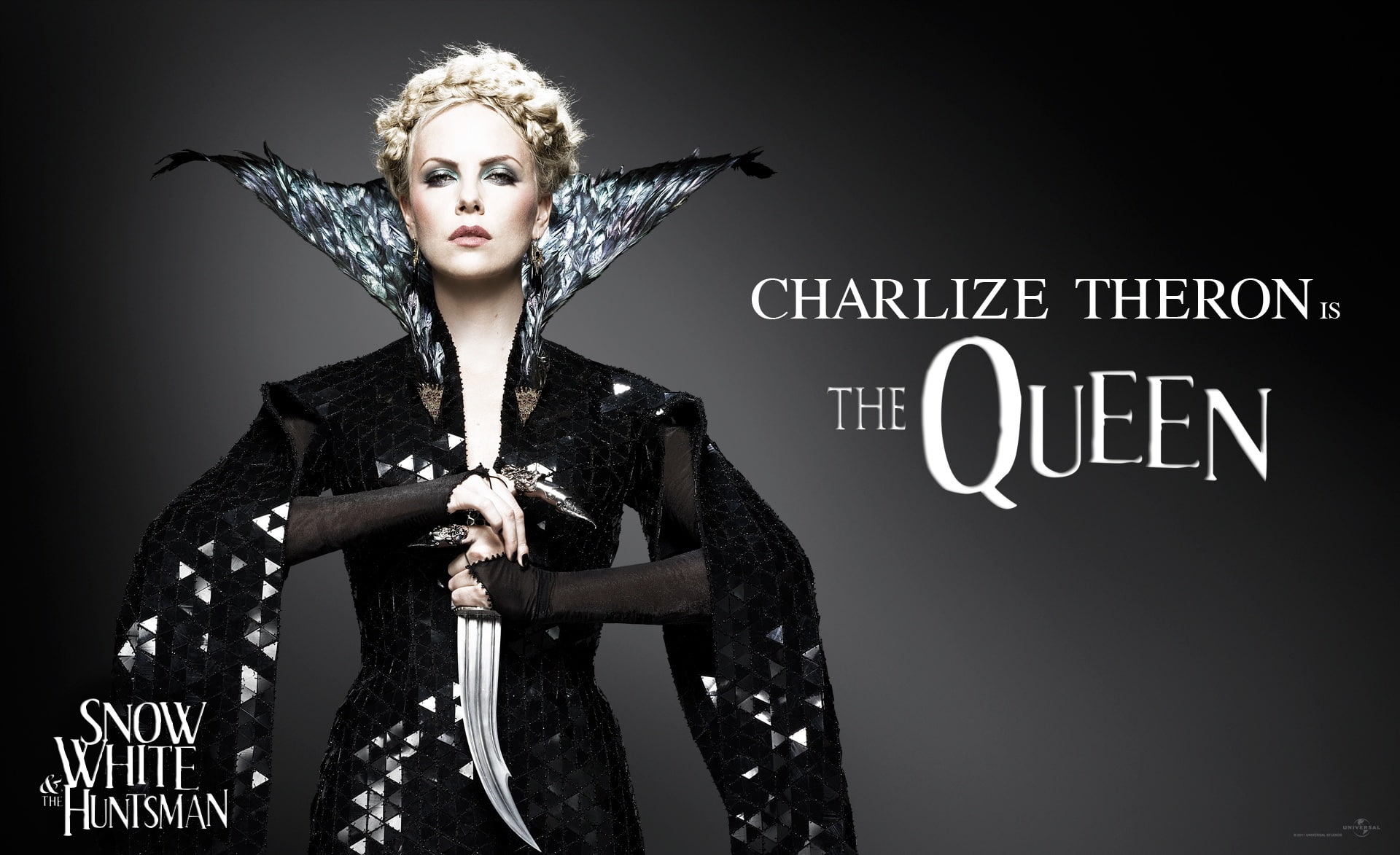 huntsman, portrait, Queen, Snow White and the Huntsman, Fantasy, luxury, adult, young women, fashion model, females, snow, Movies, Adventure, black color, HD Wallpaper