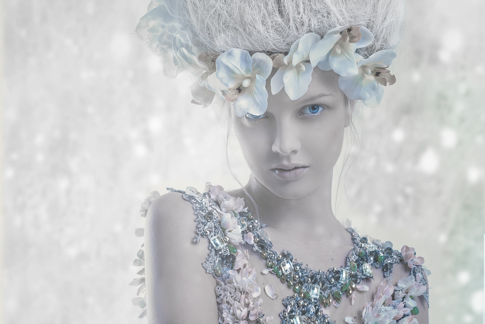 Agate Muzikante, 1080P, Styling, Hair, Ice Princess, Makeup, blue-eyed, HD Wallpaper