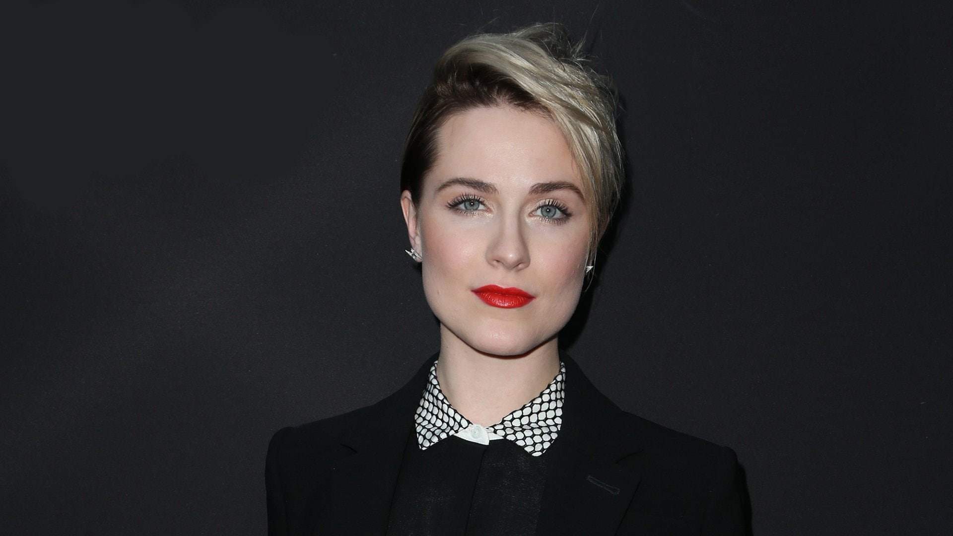 Short Hair, Evan Rachel Wood, 1080P, Blue Eyes, Lipstick, Actress, Actresses, Face, HD Wallpaper