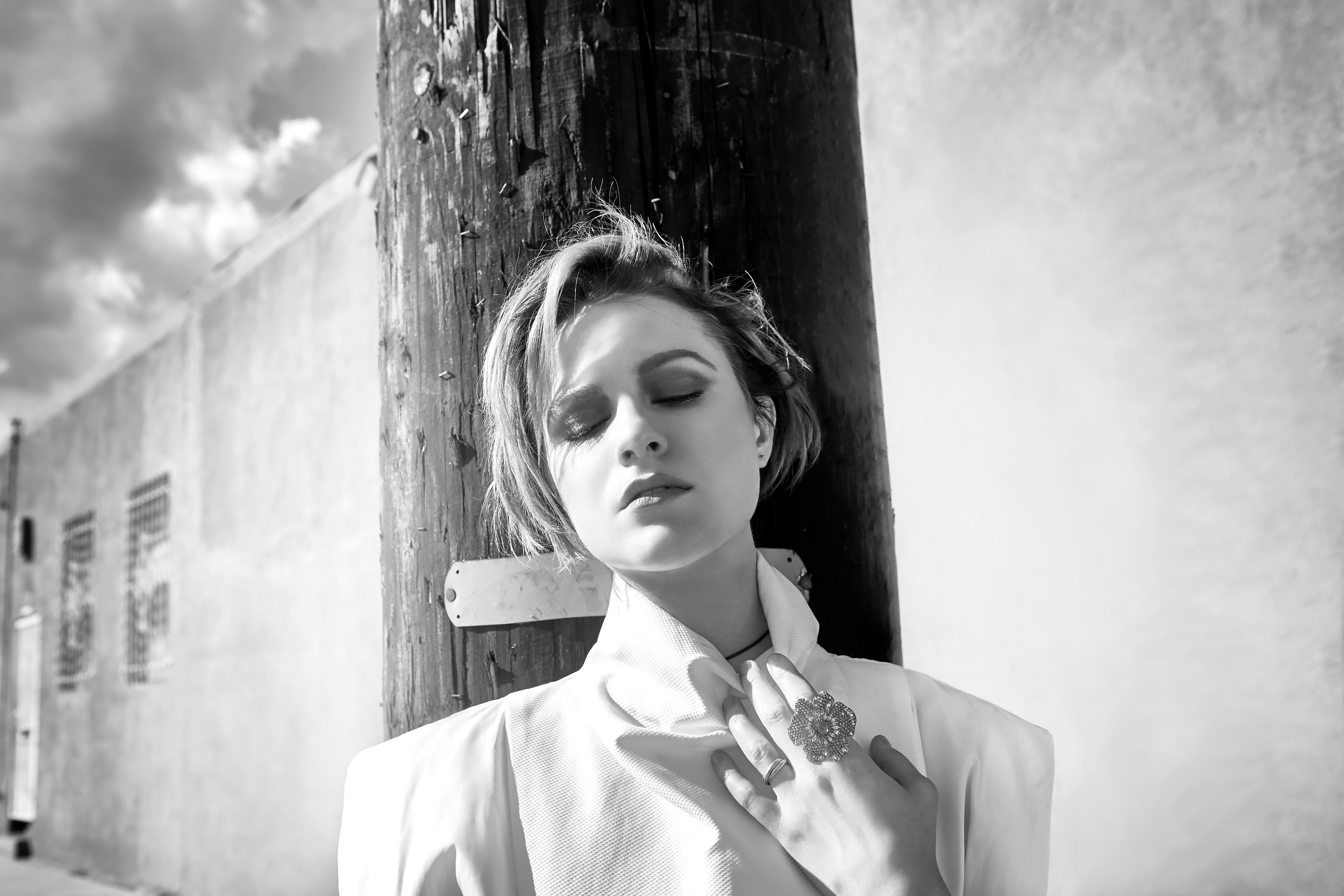 5K, American, Mood, Actresses, Actress, Black and White, Evan Rachel Wood, Short Hair, HD Wallpaper
