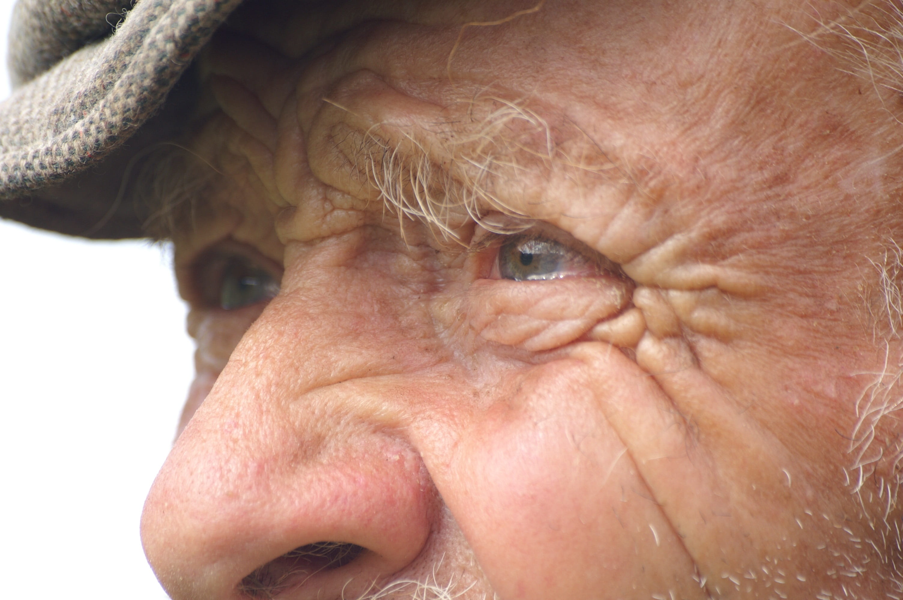 hair, warm clothing, human body part, close-up, character, adult, Person, Eyes, wrinkled, Portrait, contemplation, white hair, body part, lifestyles, mustache, HD Wallpaper
