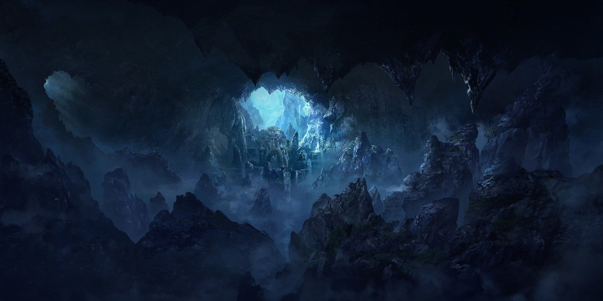 cave, 1080P, blue, HD Wallpaper
