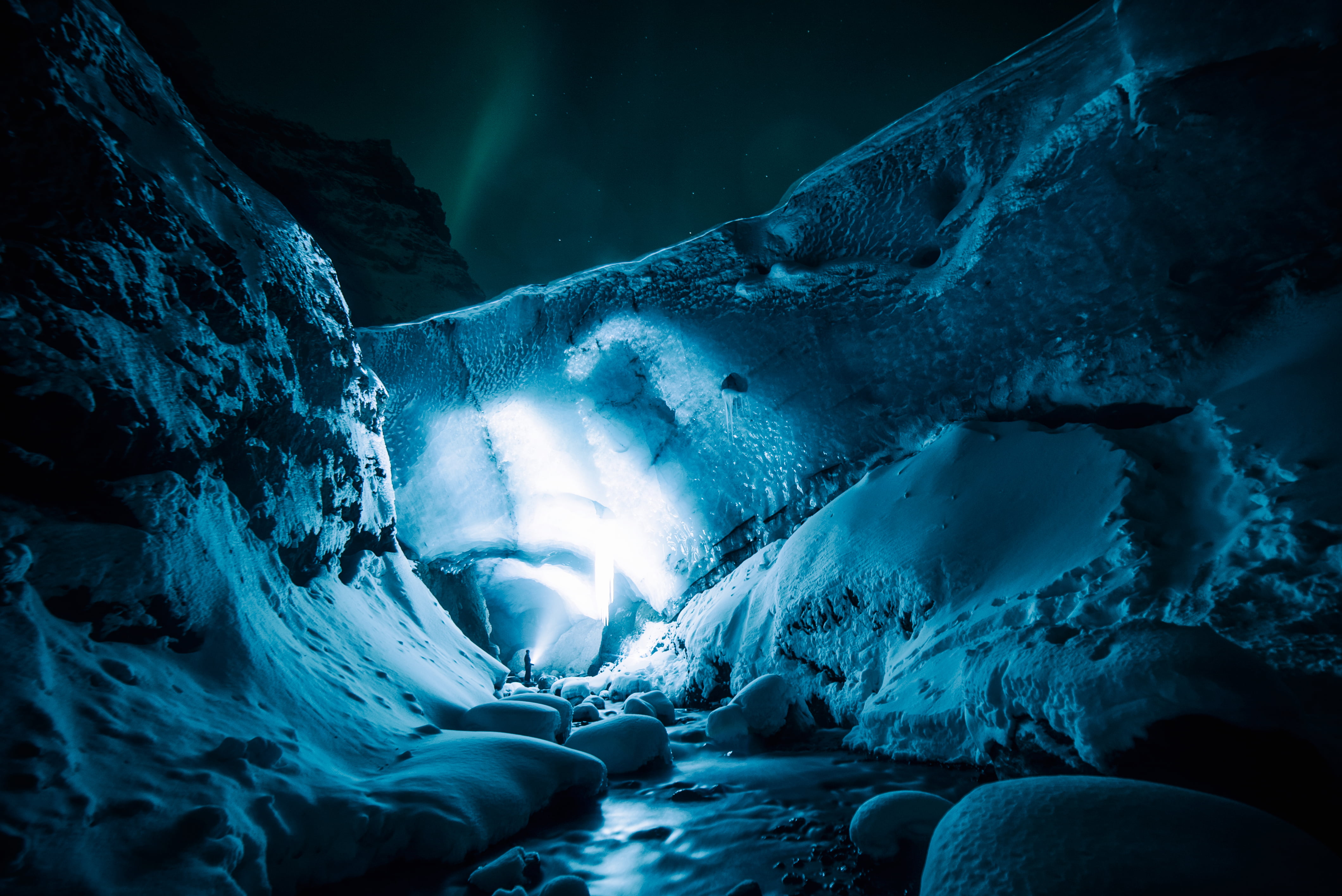 covering, frozen, deep, cold temperature, arctic, rock - Object, light - Natural Phenomenon, landscape, illuminated, mountain, frost, solid, nature, dark, HD Wallpaper