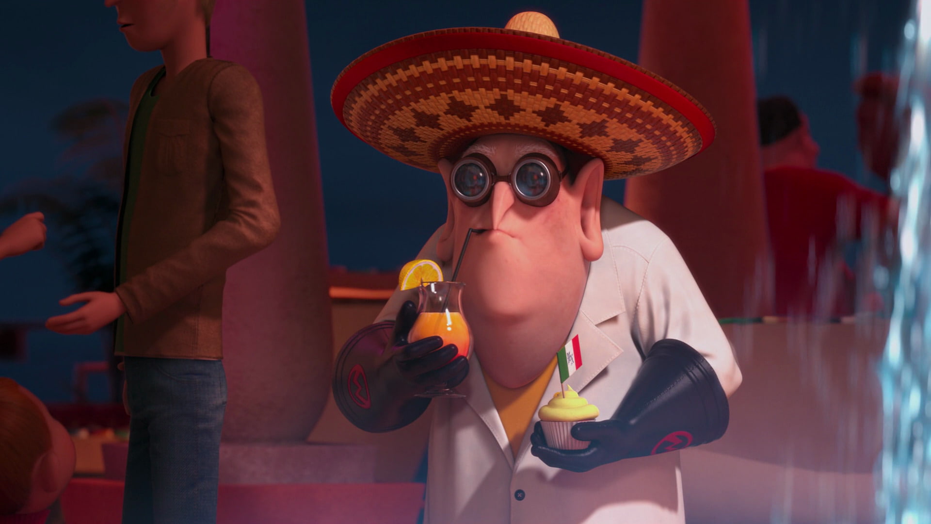 men, Despicable Me, Despicable Me 2, 1080P, focus on foreground, bottle, business, portrait, waist up, hat, alcohol, refreshment, casual clothing, music, HD Wallpaper