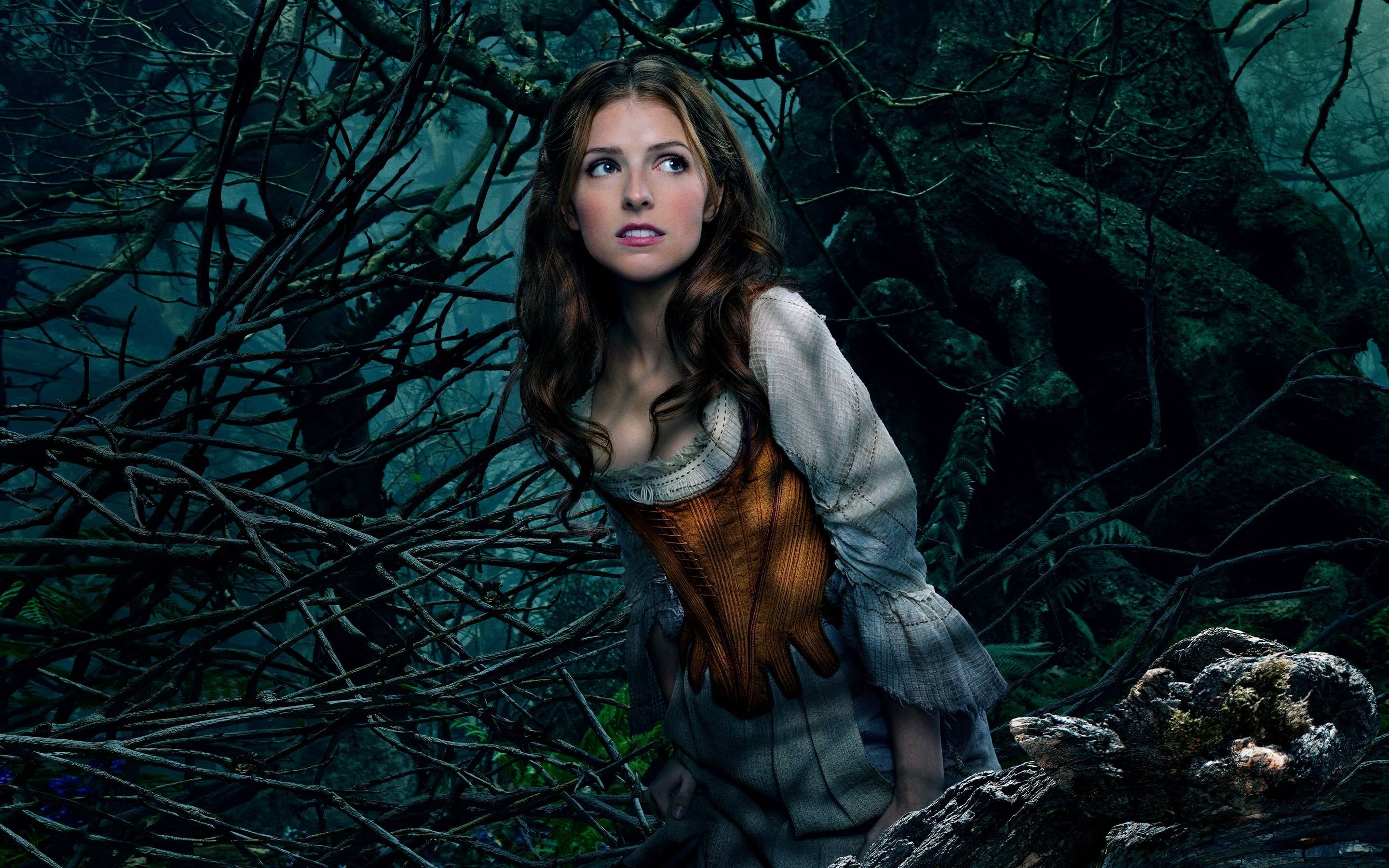open mouth, human Hair, leaves, trees, elegance, brunette, Cinderella, Walt Disney, hairstyle, beauty In Nature, spooky, 2K, adult, people, kendrick, movie poster, HD Wallpaper