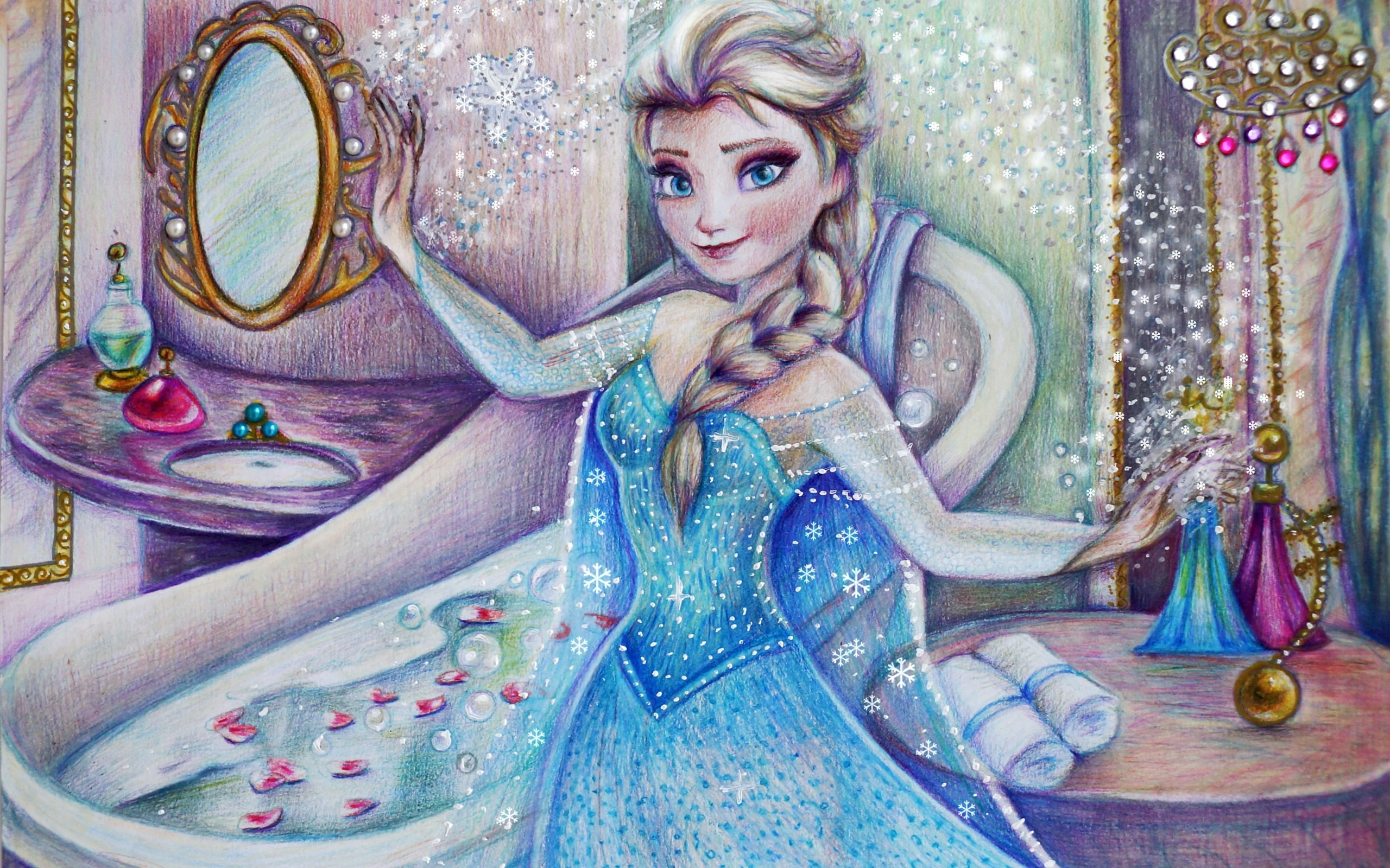 2K, Disney, Elsa, Cold, Frozen, Movie, HD Wallpaper