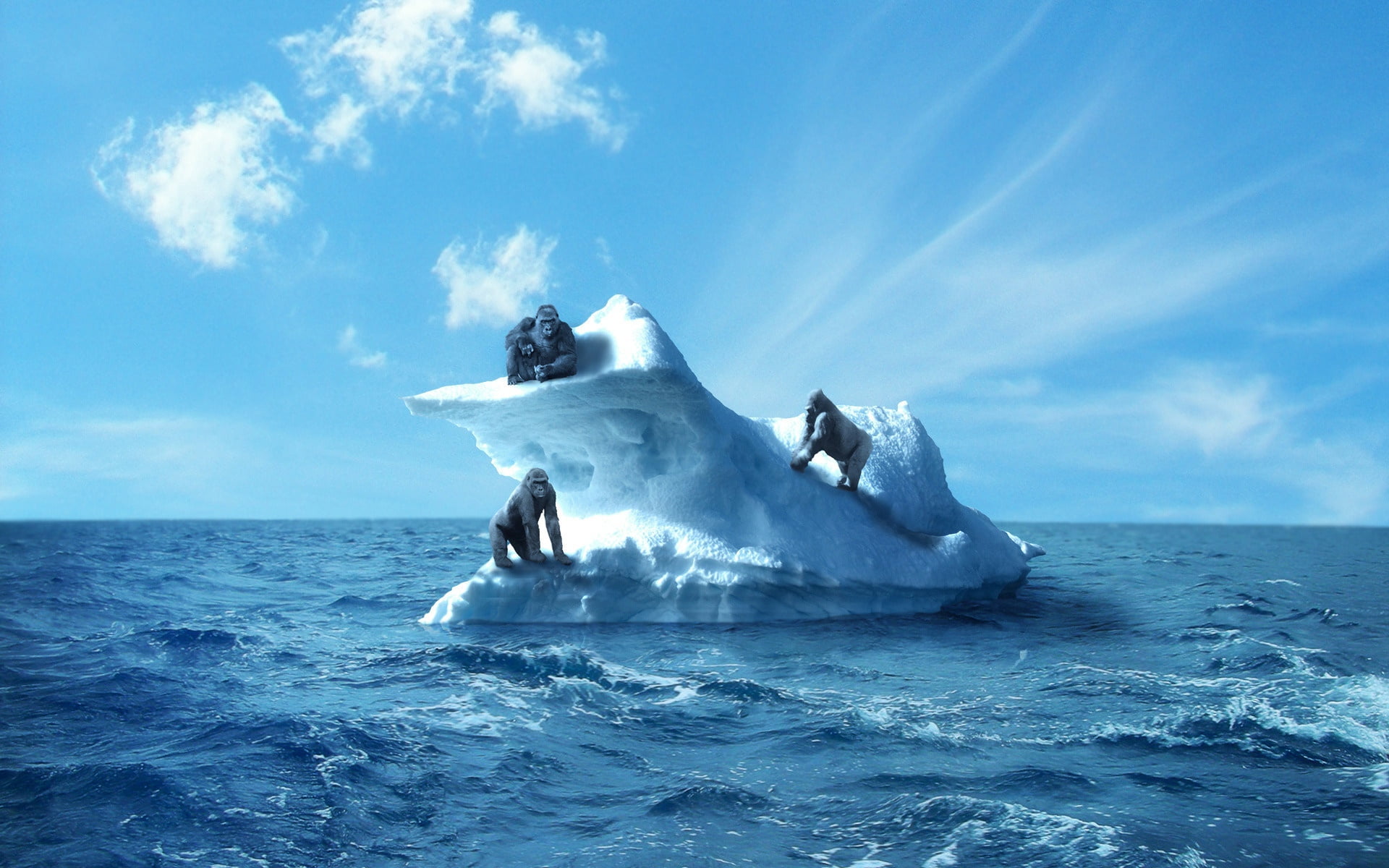 wave, white, cold temperature, no People, iceberg - Ice Formation, 1080P, horizon over water, glacier, whale, cloud - Sky, northern Alaska, outdoors, snow, HD Wallpaper