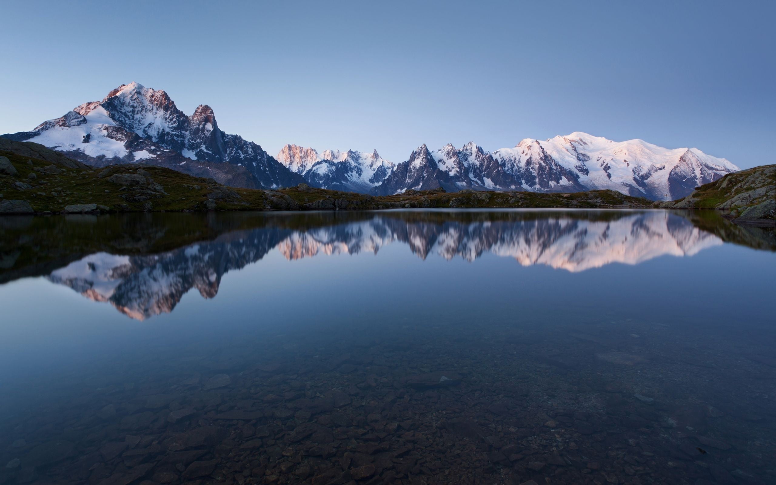 snowcapped mountain, tranquility, idyllic, clear Sky, day, water, scenics - nature, outdoors, evening, 2K, green Color, lake, color Image, cloud - Sky, HD Wallpaper