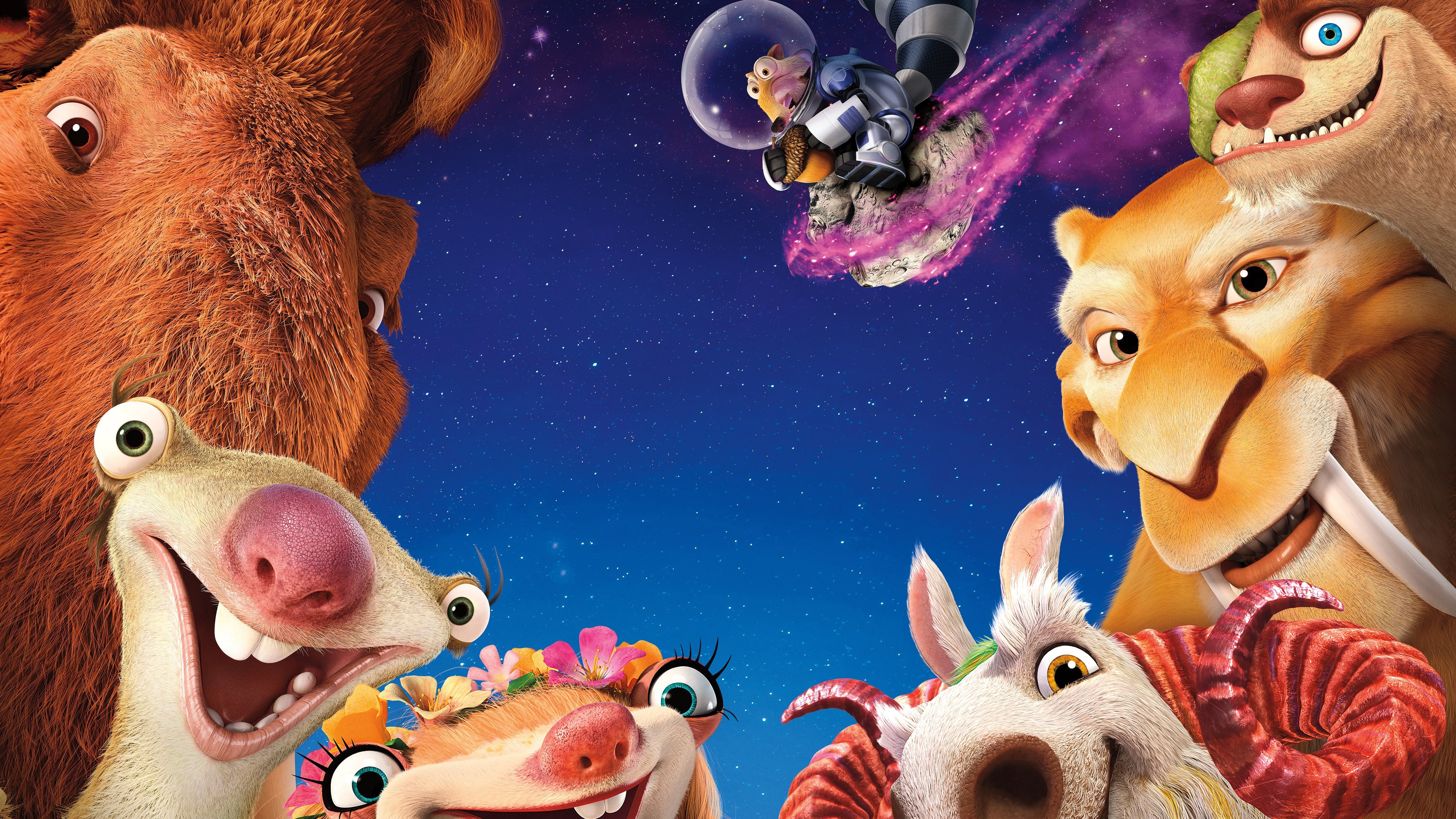 best animations of 2016, mammoths, sid, 5K, diego, manny, Ice Age 5: Collision Course, scrat, HD Wallpaper