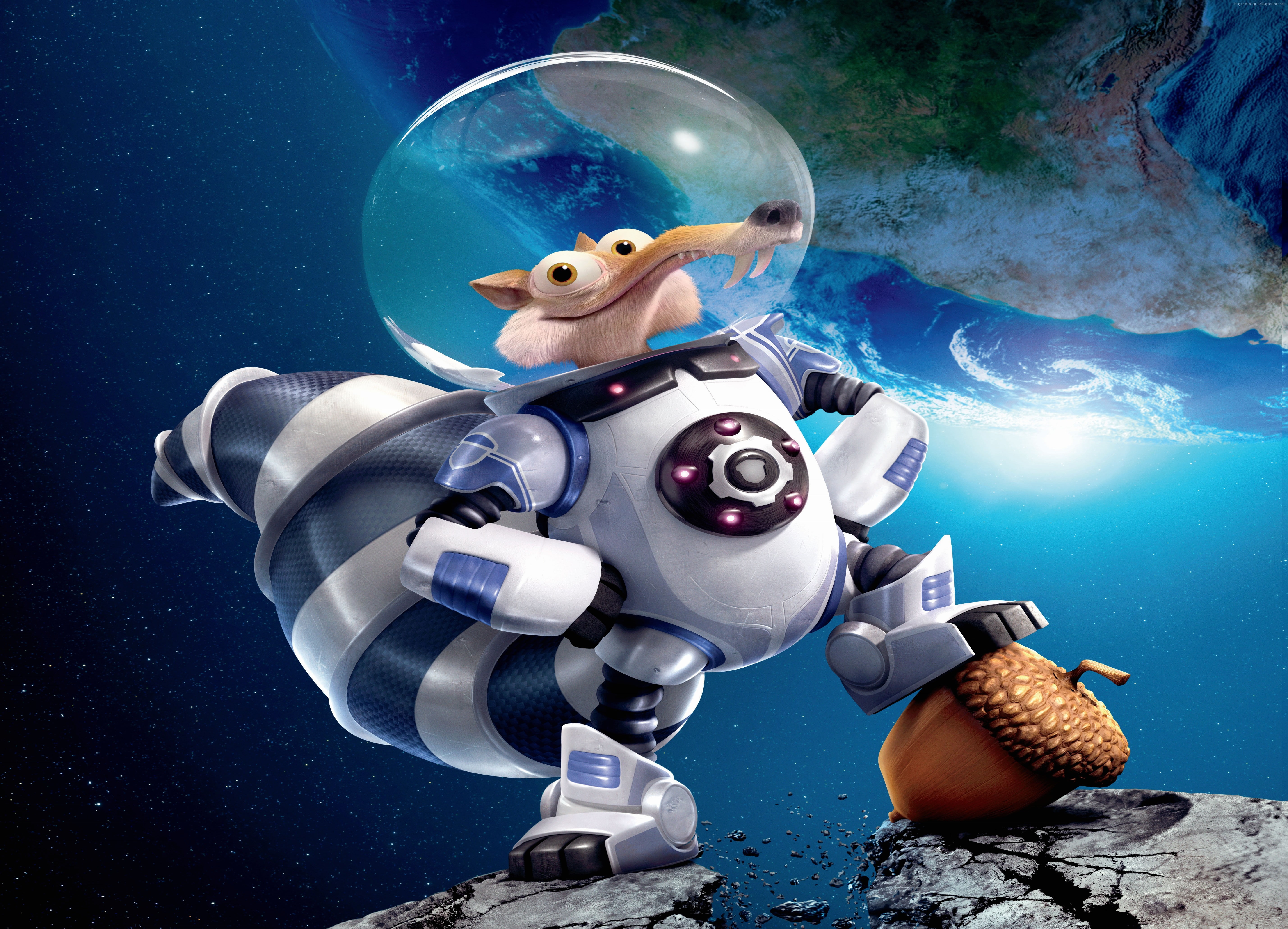 space, best animations of 2016, squirrel, 5K, Ice Age 5: Collision Course, HD Wallpaper