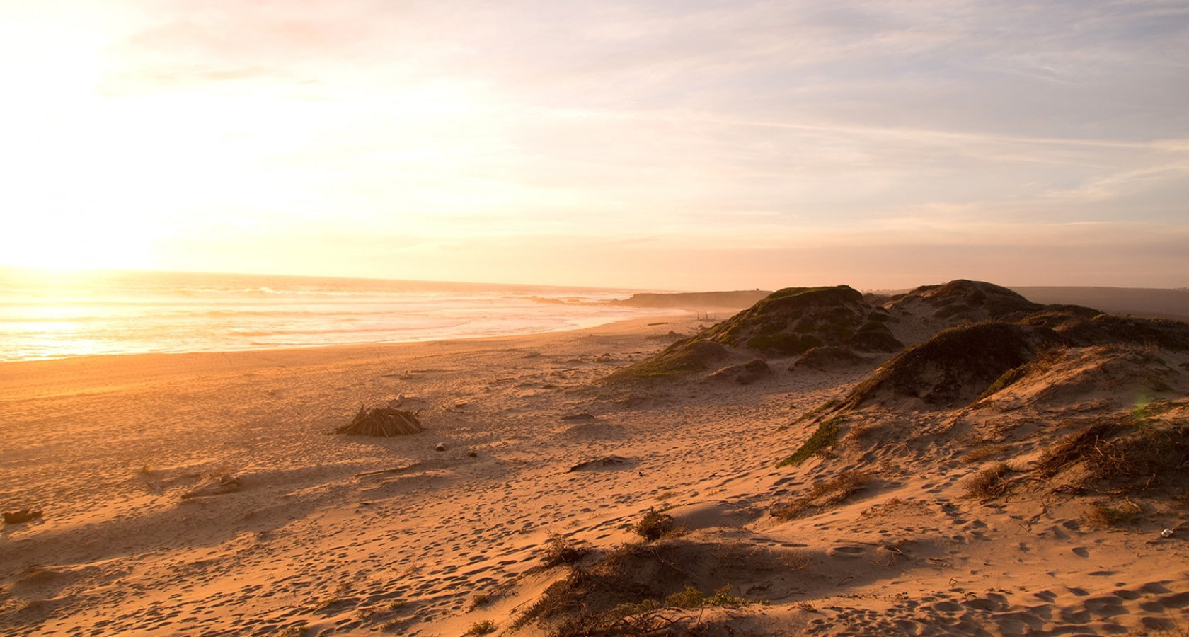 landscape, dunes, sand, sea, beach, soft, 720P, HD Wallpaper