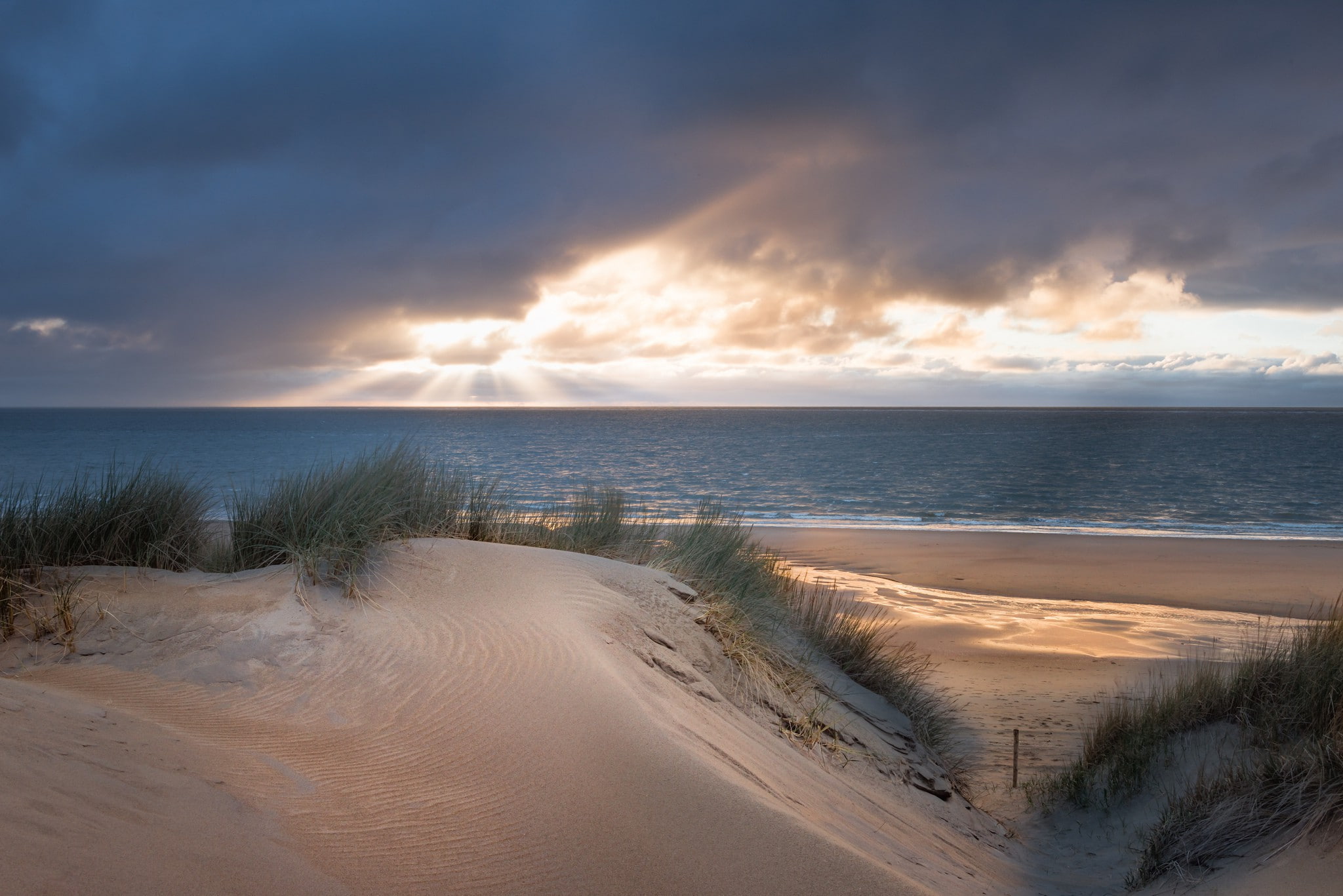dunes, sea, beach, 1080P, HD Wallpaper