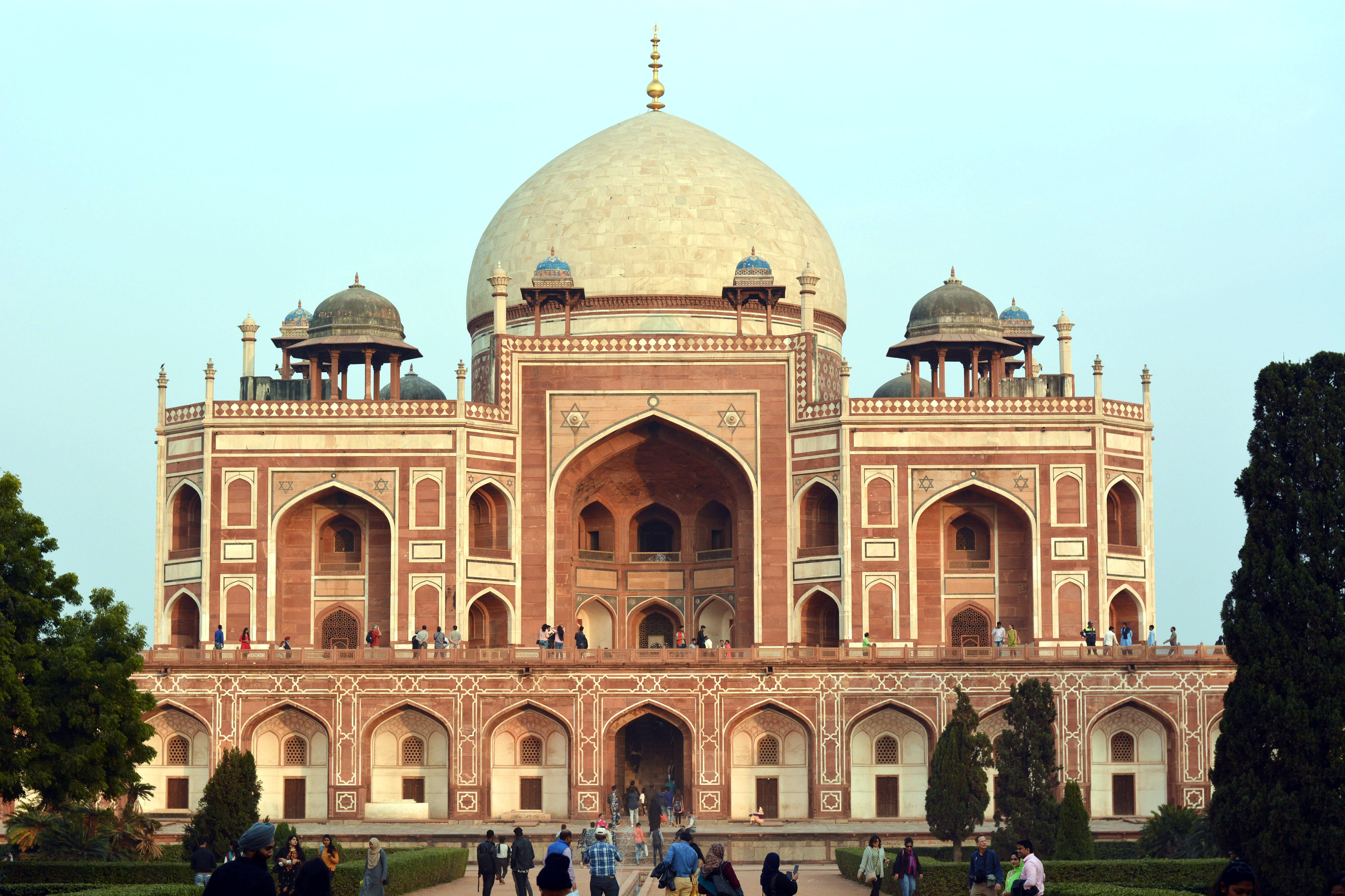 culture, indian, fortress, maharajah, mosque, landmark, clear sky, delhi, dome, religion, tourism, nature, palace, arch, group of people, heritage, old, HD Wallpaper