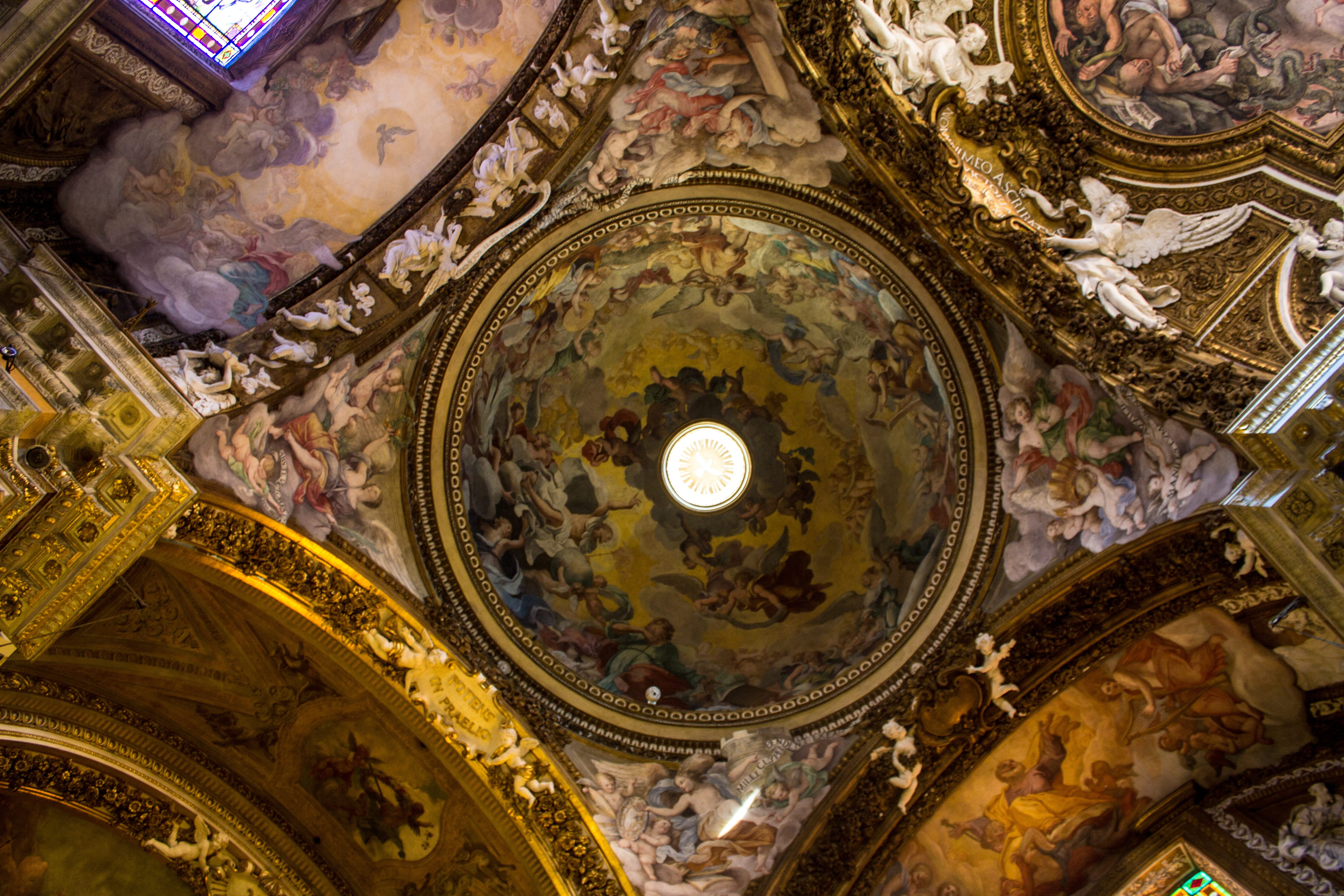 ornate, architectural column, low angle view, europe, place of worship, history, Maria, building, spirituality, indoors, 5K, vittoria, art, belief, cathedral, HD Wallpaper