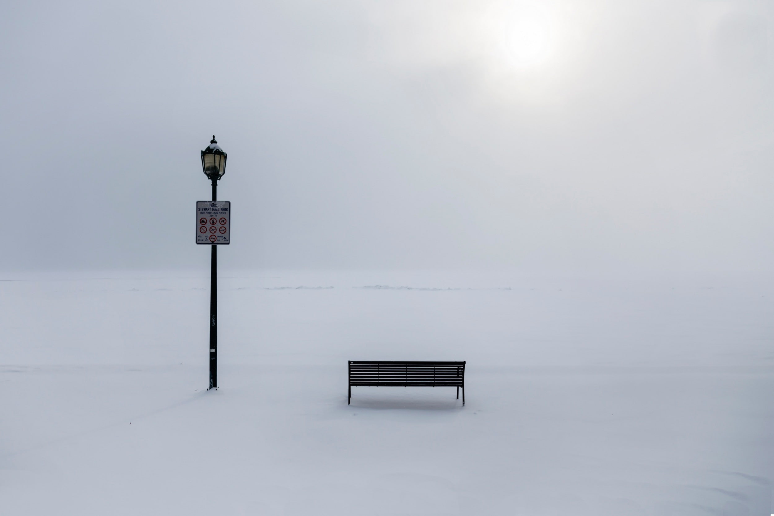 architecture, winter, snow, street light, lighting equipment, day, cold temperature, street, sky, light, empty, landscape, no people, minimalism, absence, HD Wallpaper