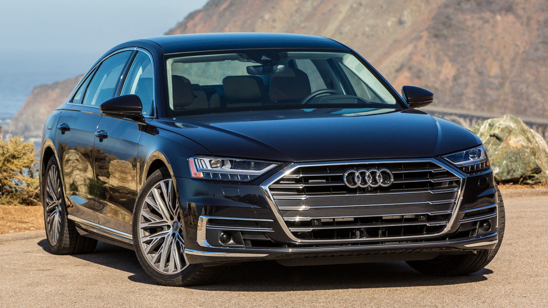 Full-Size Car, Car, 1080P, Black Car, Luxury Car, Audi A8, Sedan, Audi A8 L, Audi, HD Wallpaper