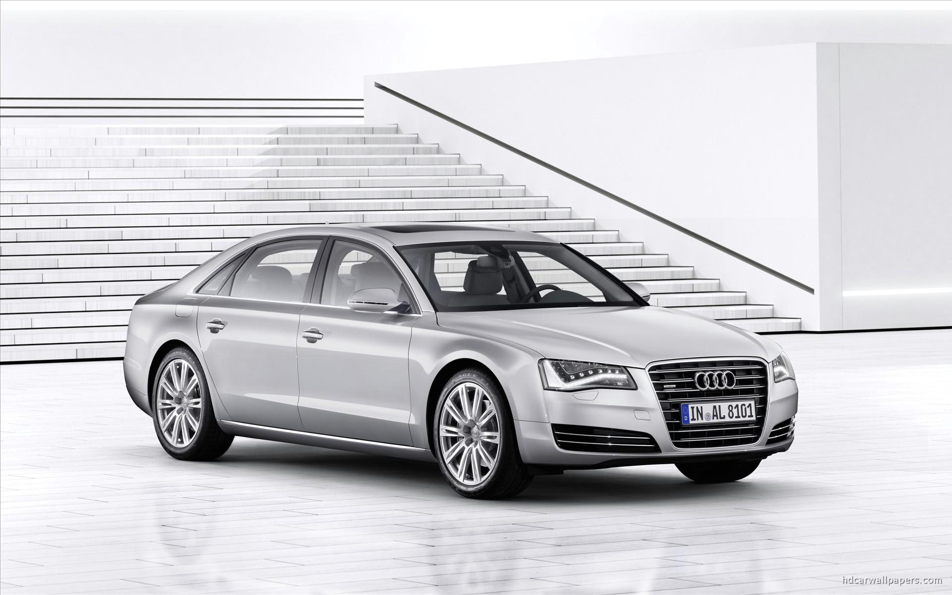 audi, 1080P, sedan, silver, l, cars, 2011, HD Wallpaper