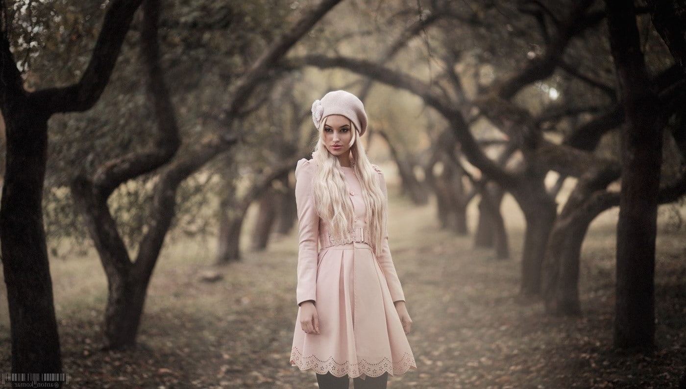 Anton Komar, 720P, portrait, Women Outdoors, women, Depth Of Field, dress, Blonde, HD Wallpaper