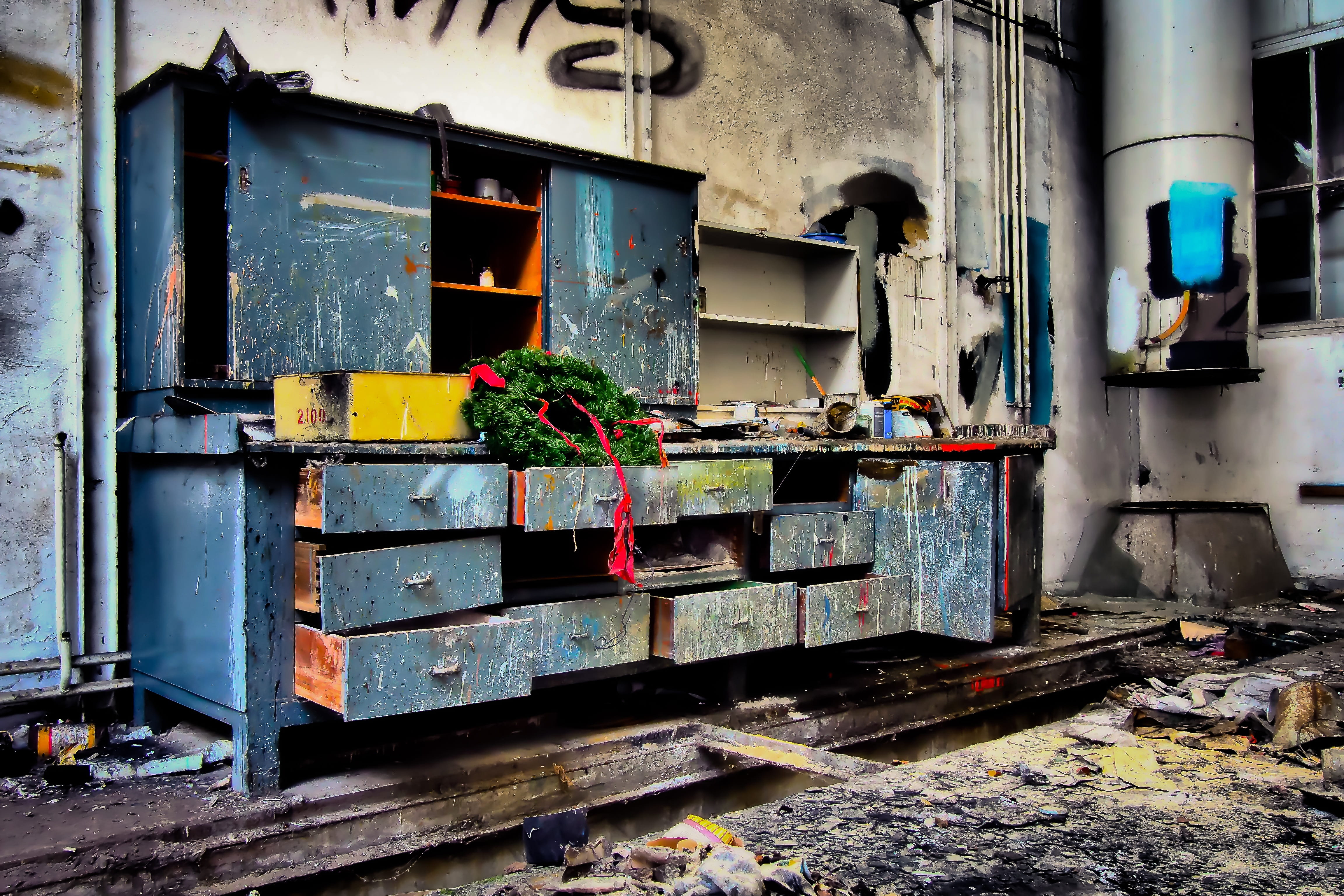 door, broken, dirty, decay, opened, advent wreath, entrance, outdoors, wooden, house, factory, old factory building, bad condition, nature, wall - building feature, HD Wallpaper