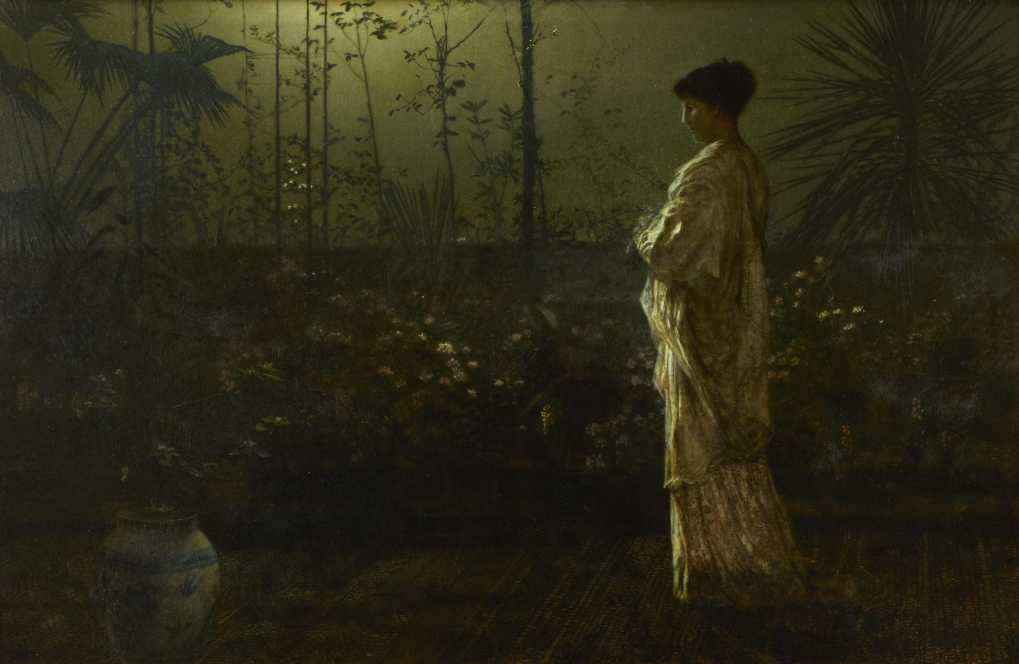 women, John Atkinson Grimshaw, 2K, Classic Art, Night vigil, Classical art, HD Wallpaper