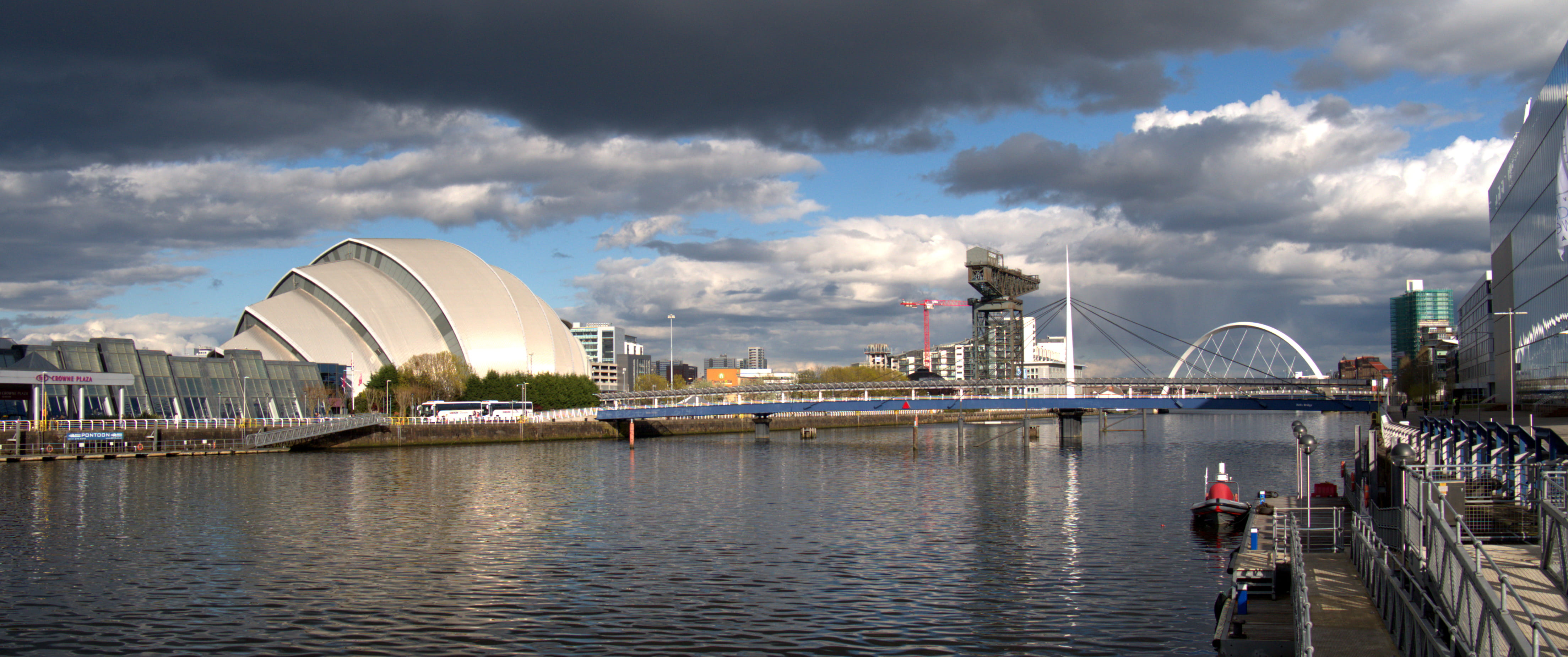 bridge, city, cloud - sky, river clyde, water, built structure, travel, travel destinations, 4K, sky, outdoors, day, connection, transportation, cityscape, HD Wallpaper