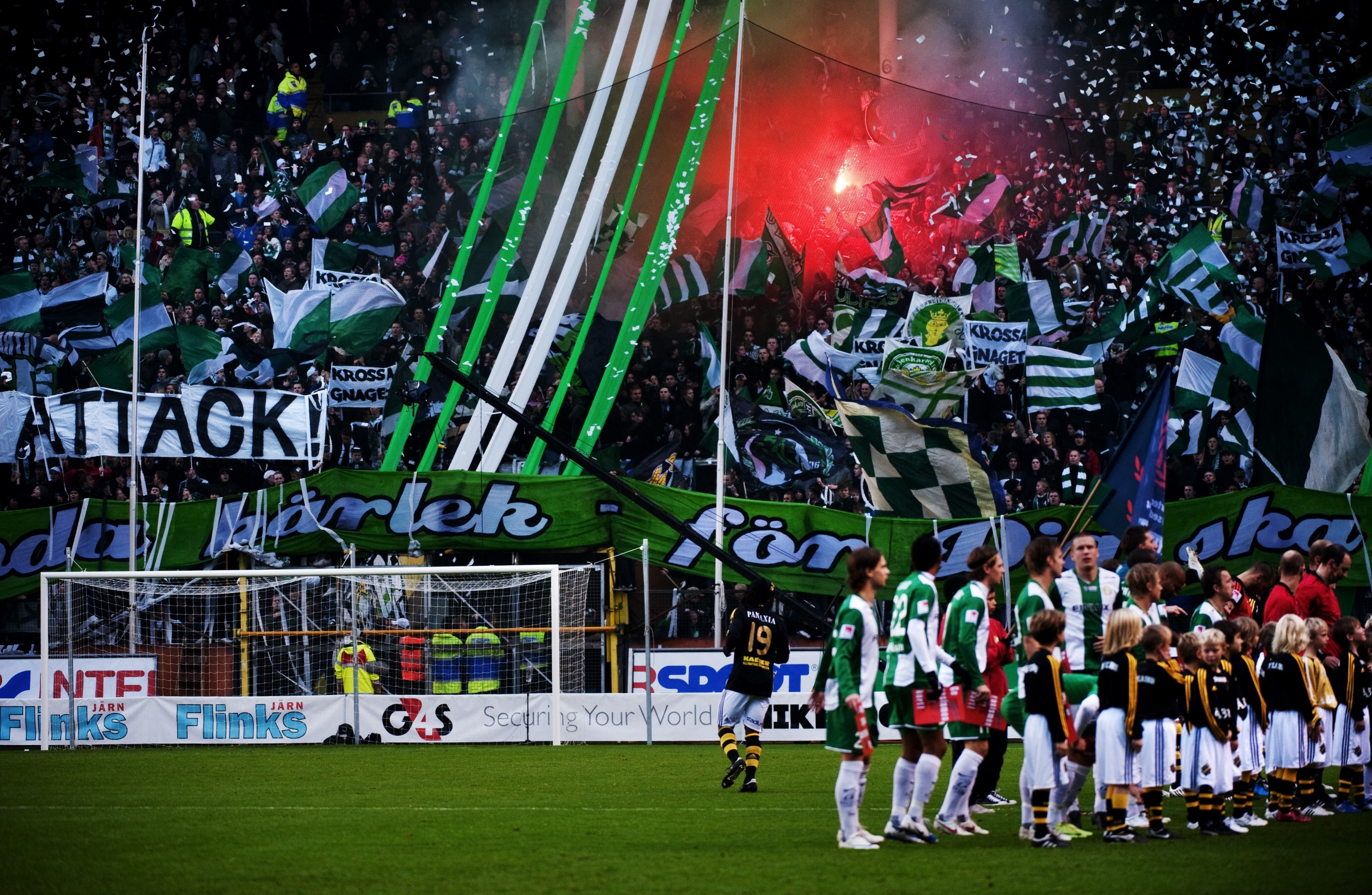 Stockholm, tifo, hammarby, derby, supporters, fan, Sweden, 4K, x, bajen, sports, football, art, hd, HD Wallpaper