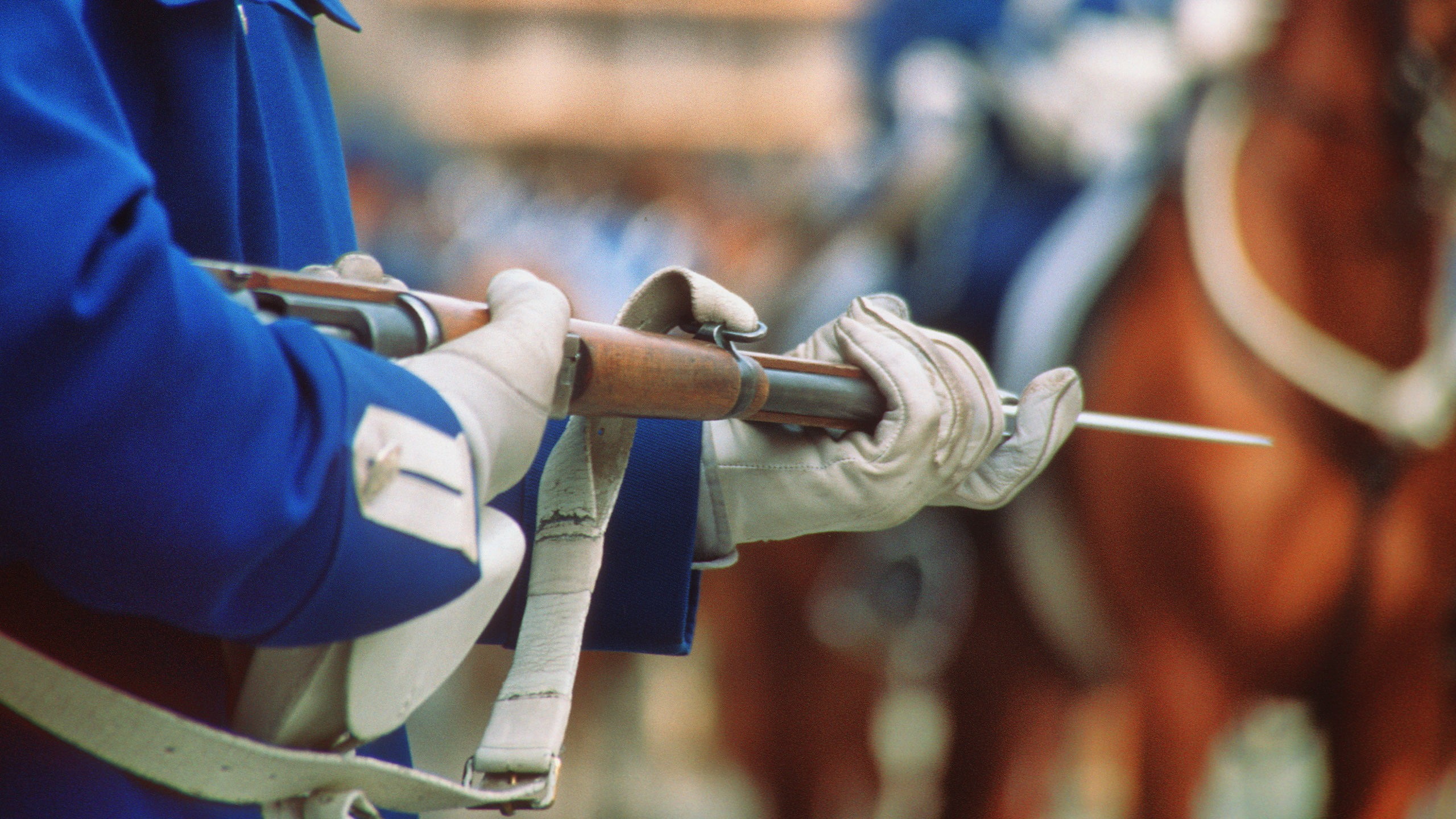 security, metal, incidental people, uniform, 2K, Sweden, colored, musical instrument, Stockholm, sport, one person, leather, bayonet, focus on foreground, HD Wallpaper