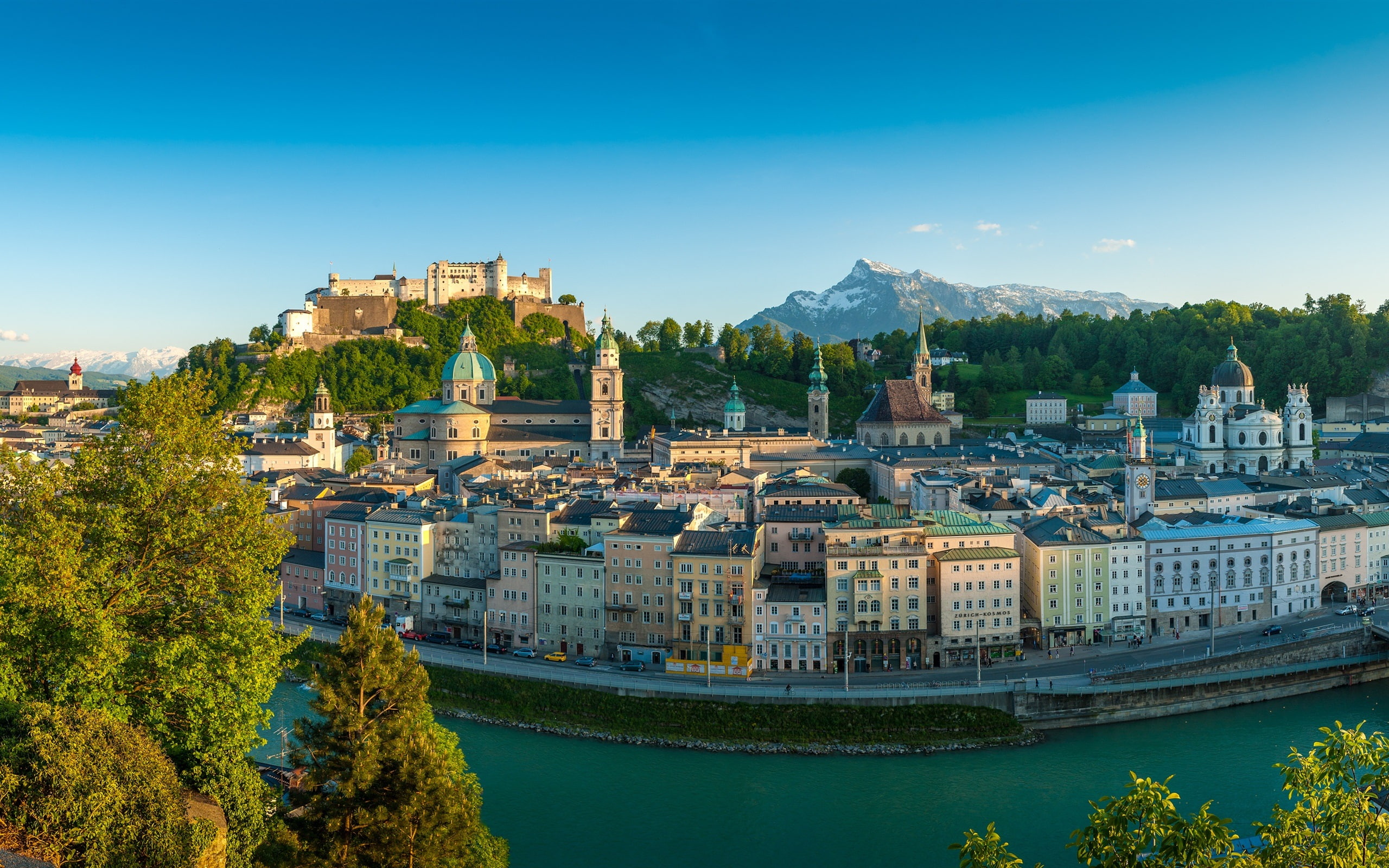 2K, Republic, Houses, Austria, River, Salzburg, HD Wallpaper
