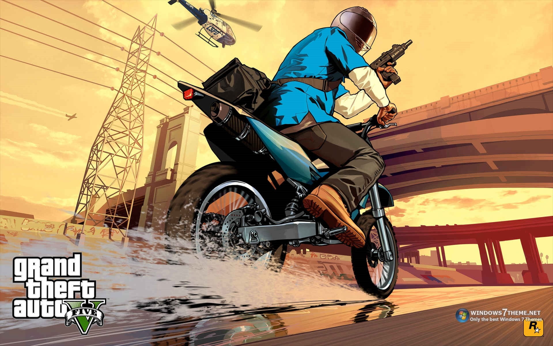 theft, outdoors, ride, built structure, helmet, land vehicle, men, transportation, 1080P, v, lifestyles, motion, auto, sky, Grand Theft Auto, HD Wallpaper