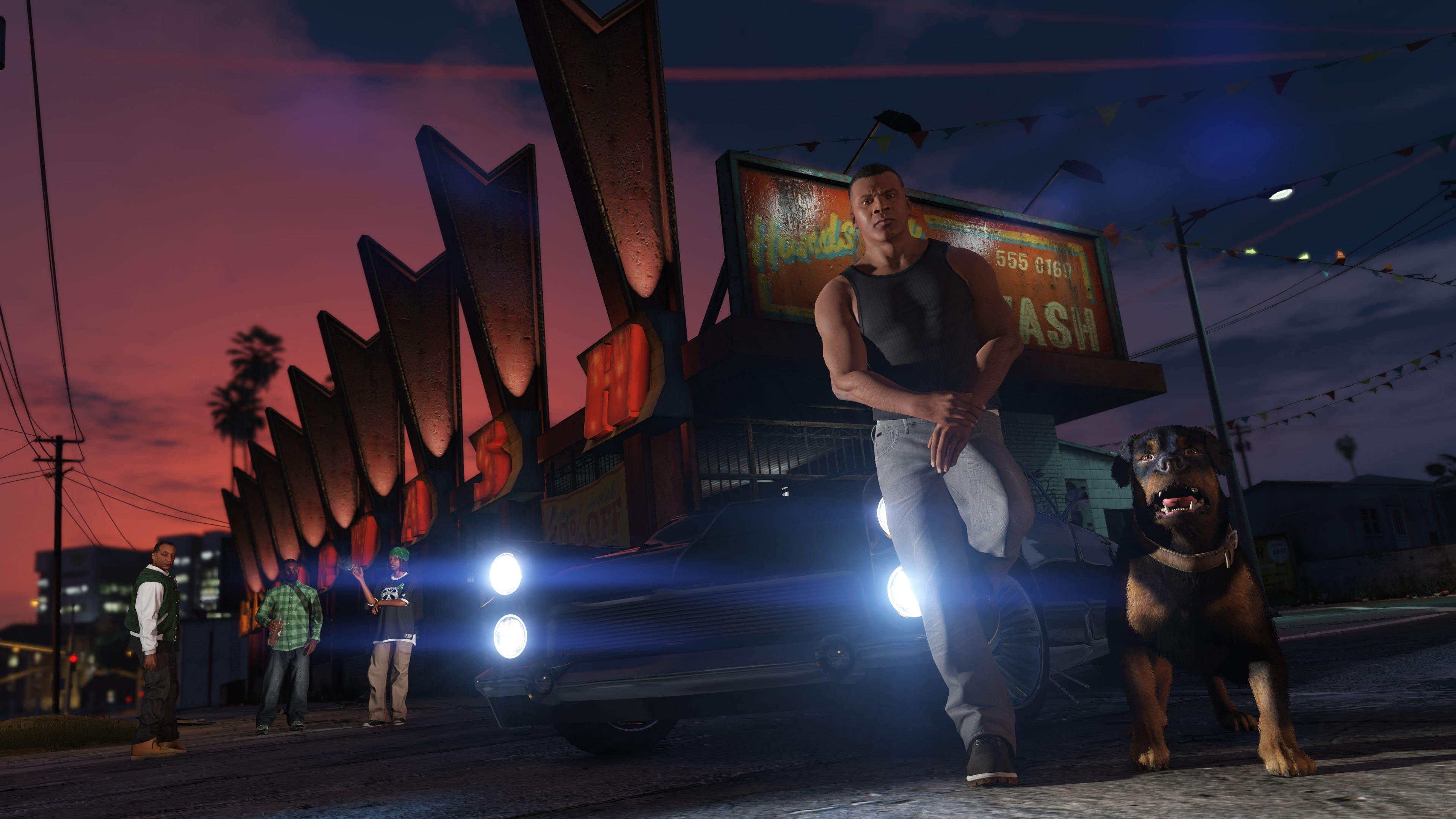 mode of transportation, lifestyles, full length, domestic animals, glowing, transportation, Grand Theft Auto V, men, lighting equipment, mammal, one person, HD Wallpaper