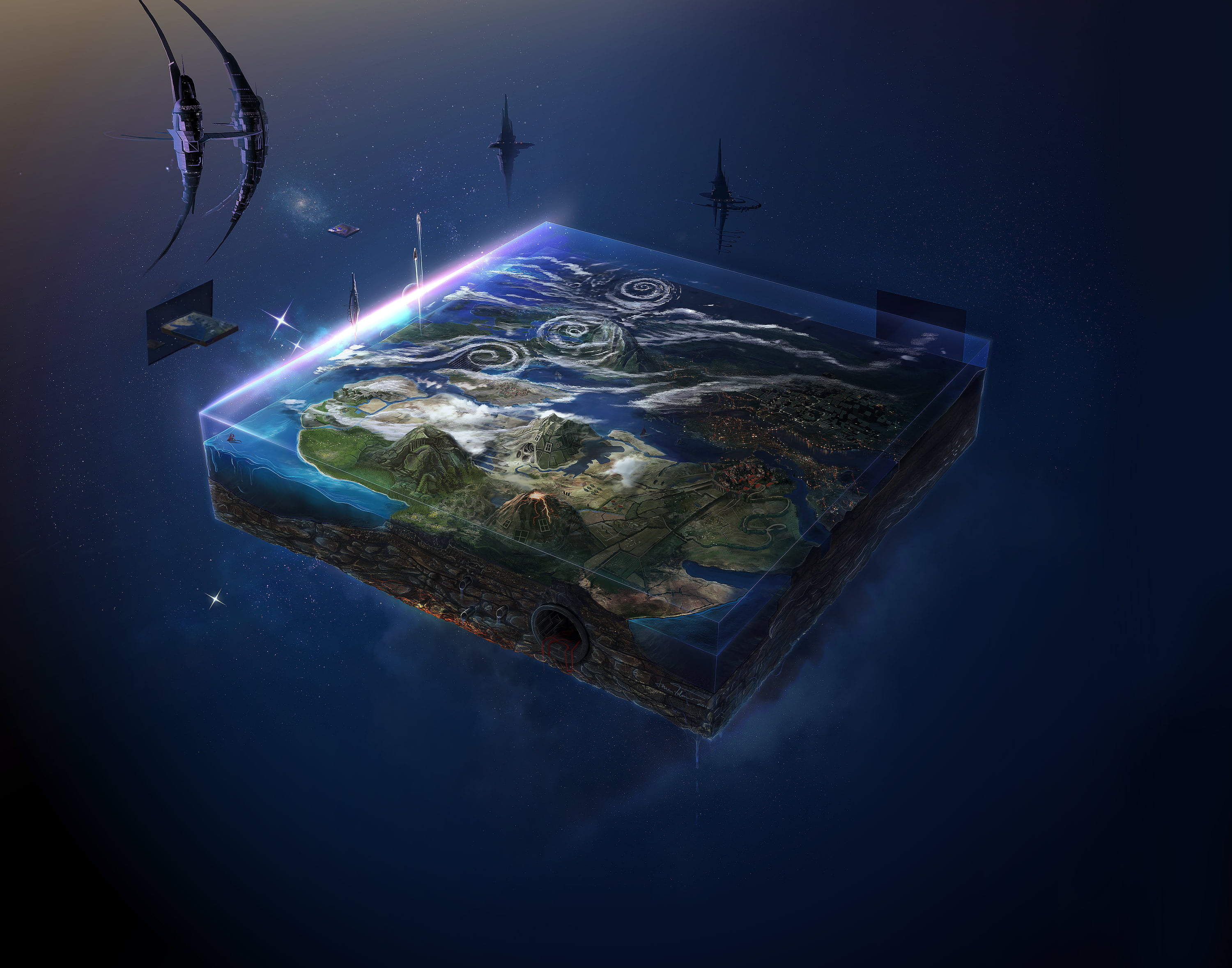 continents, transportation, copy space, game, science, earth, representation, planet, david fuhrer, illuminated, sea, pollution, planet - Space, nautical vessel, HD Wallpaper