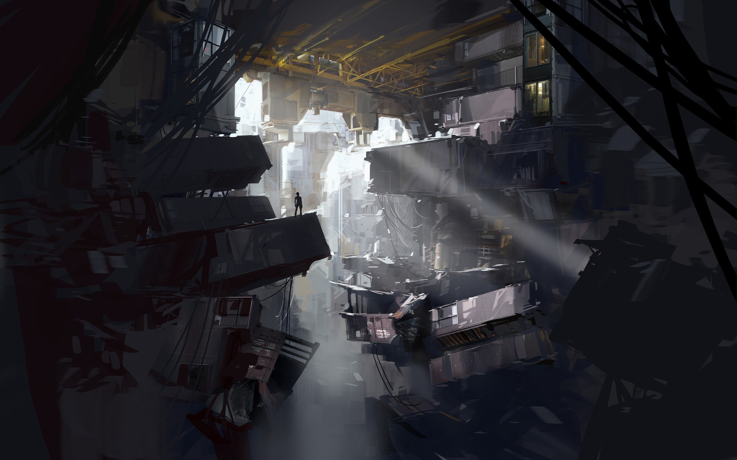 movie, no people, 1080P, city, built structure, building, artwork, factory, architecture, Portal 2, textile, machinery, science fiction, industry, smoke - physical structure, HD Wallpaper