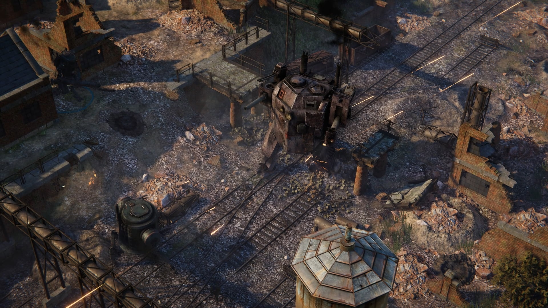 Iron Harvest, run-down, day, no people, decline, machinery, sunlight, construction equipment, abandoned, 1080P, damaged, outdoors, construction site, high angle view, HD Wallpaper