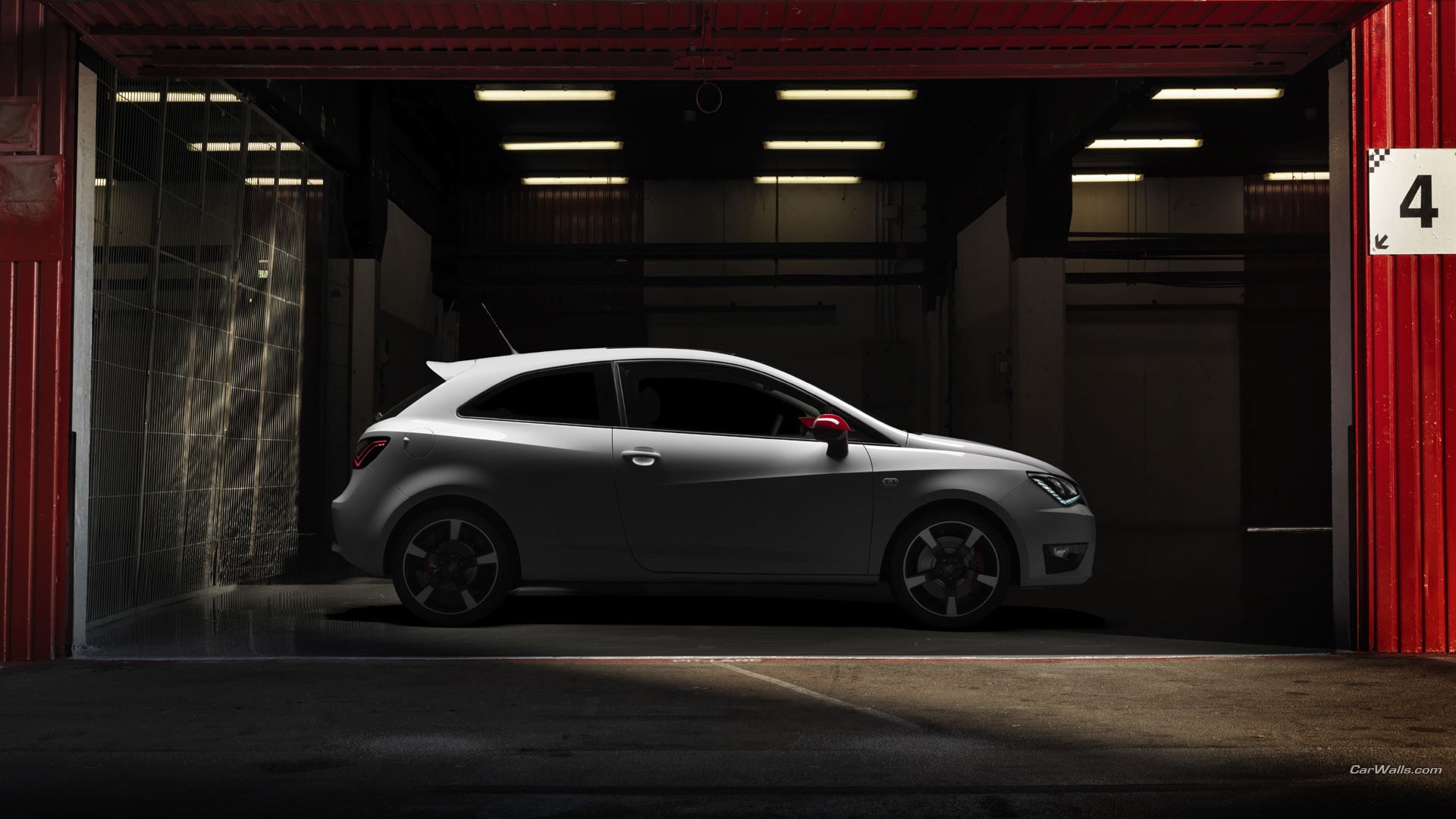 car, motor vehicle, no people, transportation, indoors, architectural column, mode of transportation, street, architecture, Seat Ibiza, day, parking garage, HD Wallpaper