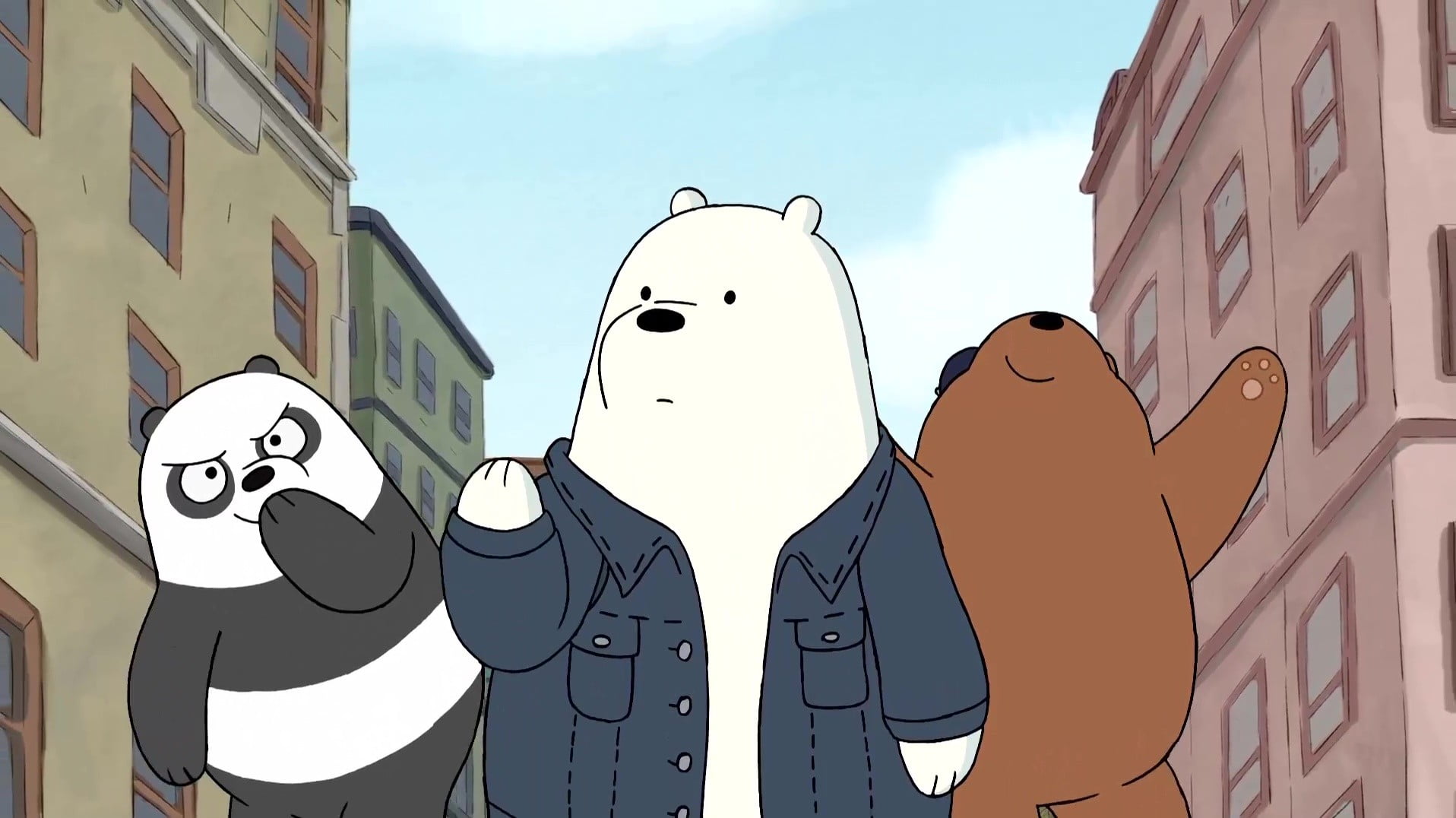architecture, 720P, mask, human representation, representation, building exterior, people, art and craft, day, Capture, WeBareBears, built structure, emotion, HD Wallpaper