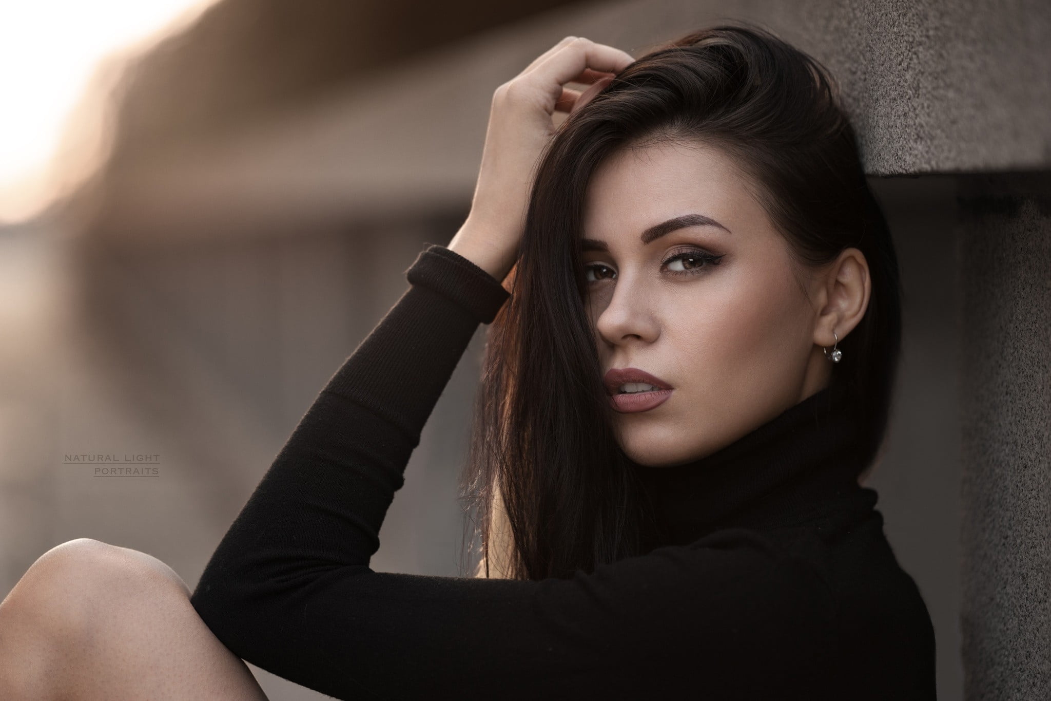 1080P, beautiful woman, one person, contemplation, long hair, hairstyle, real people, beauty, young adult, hands on head, depth of field, hair, women, HD Wallpaper