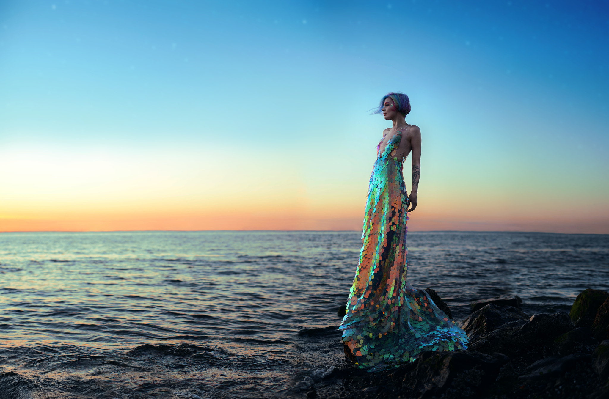 water, nature, Kindra Nikole, women outdoors, sea, 1080P, sky, HD Wallpaper