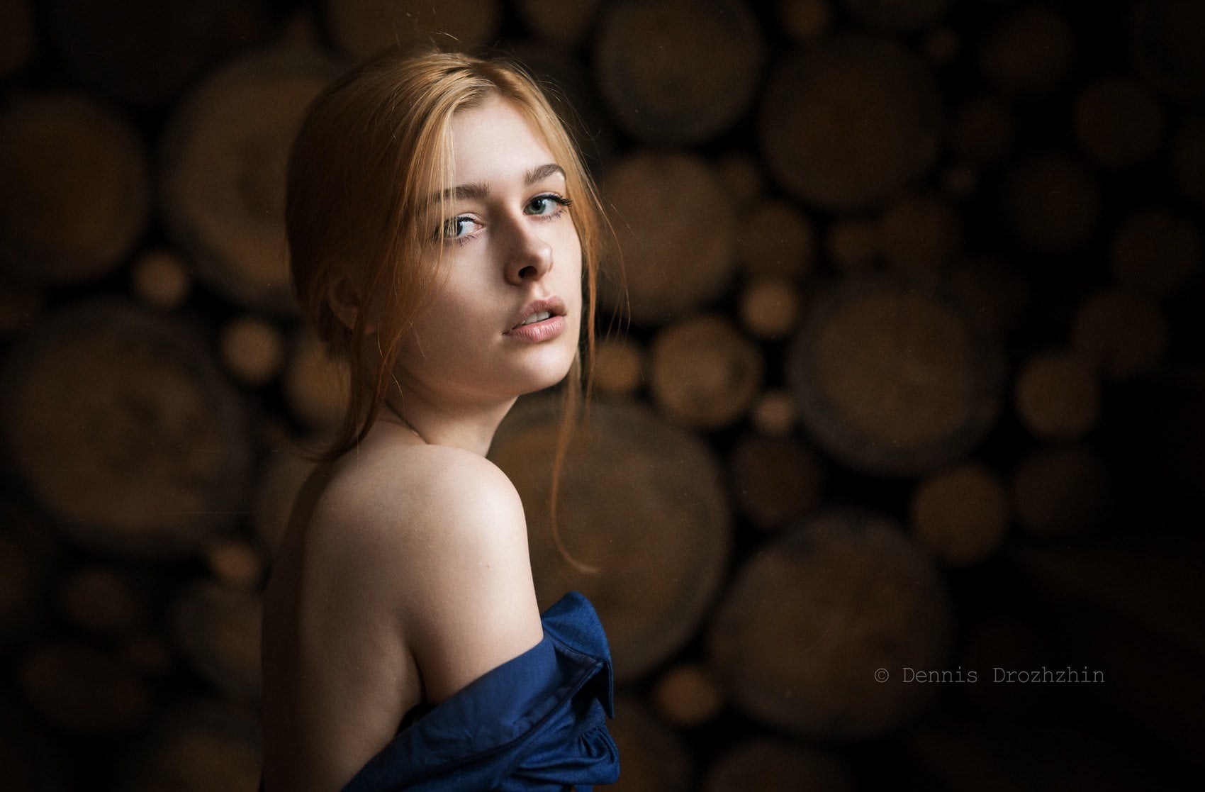 hair, beautiful woman, 720P, indoors, looking away, beauty, one person, blond hair, face, fashion, bare shoulders, looking, redhead, 500px, waist up, women, HD Wallpaper