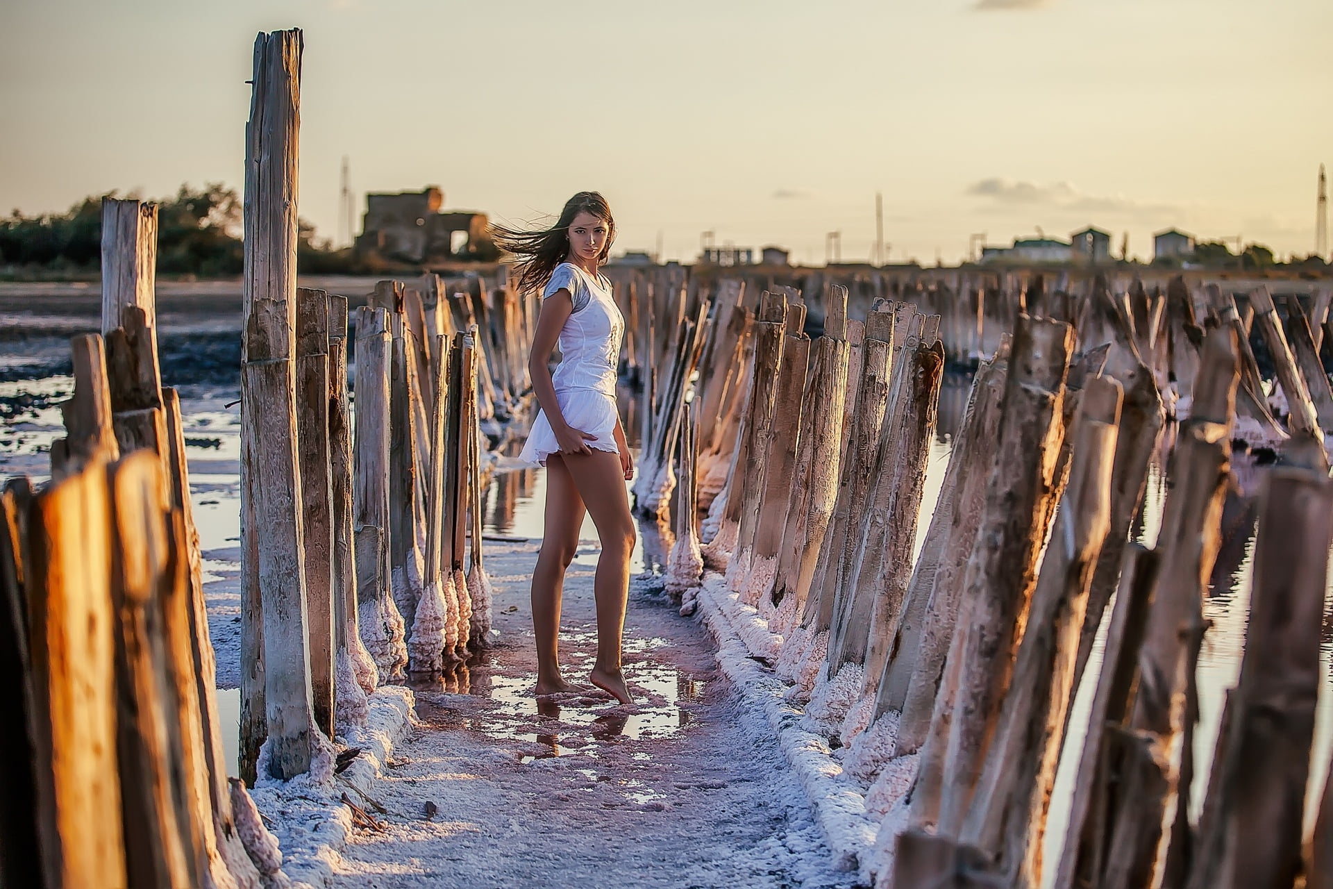 standing, 1080P, model, women, Disha Shemetova, women outdoors, HD Wallpaper