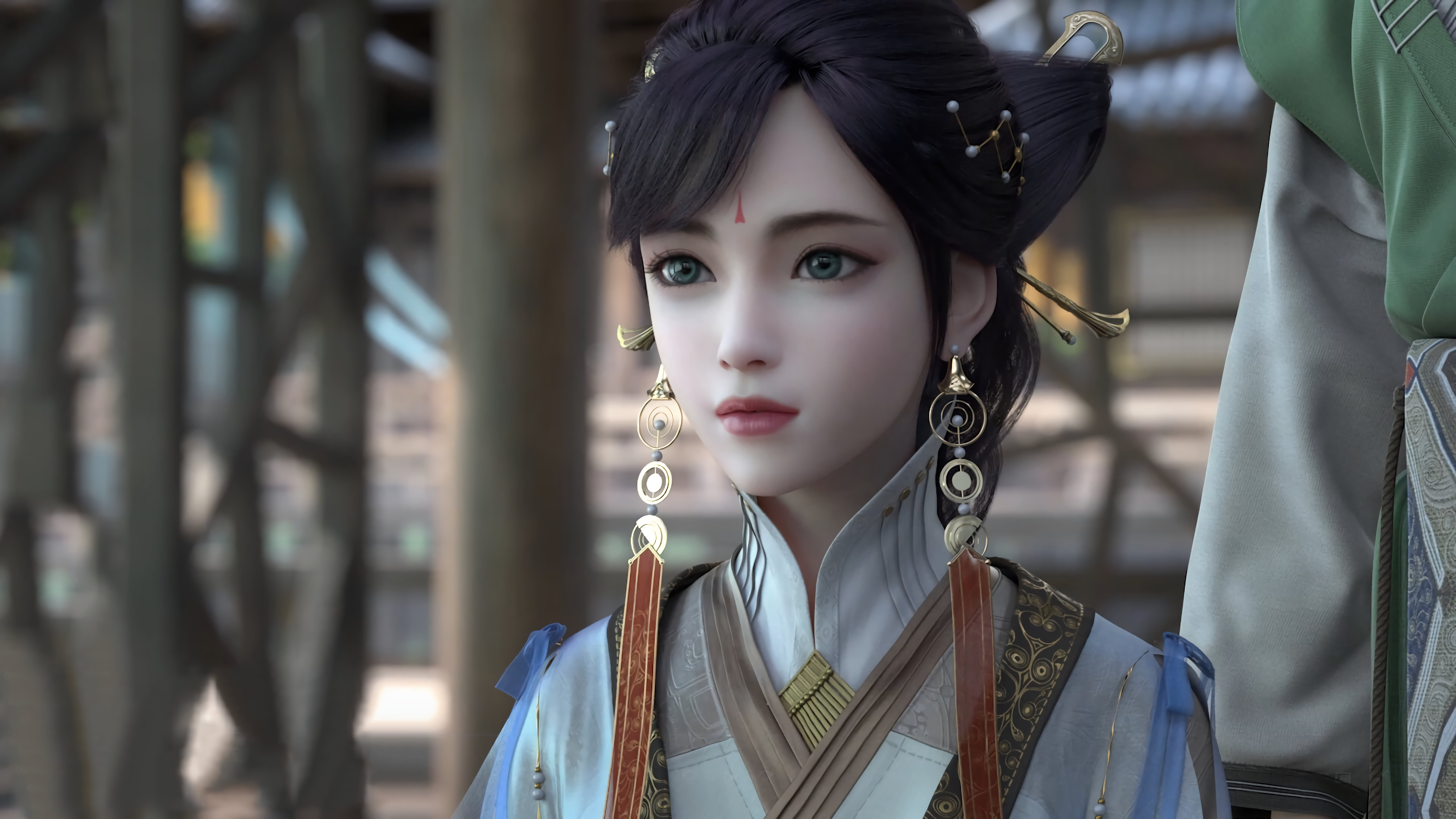 hair blowing in the wind, video game girls, short hair, women indoors, dark hair, pink lipstick, drawing, God Hand, asian cosplayer, girls with bows, high angle, HD Wallpaper