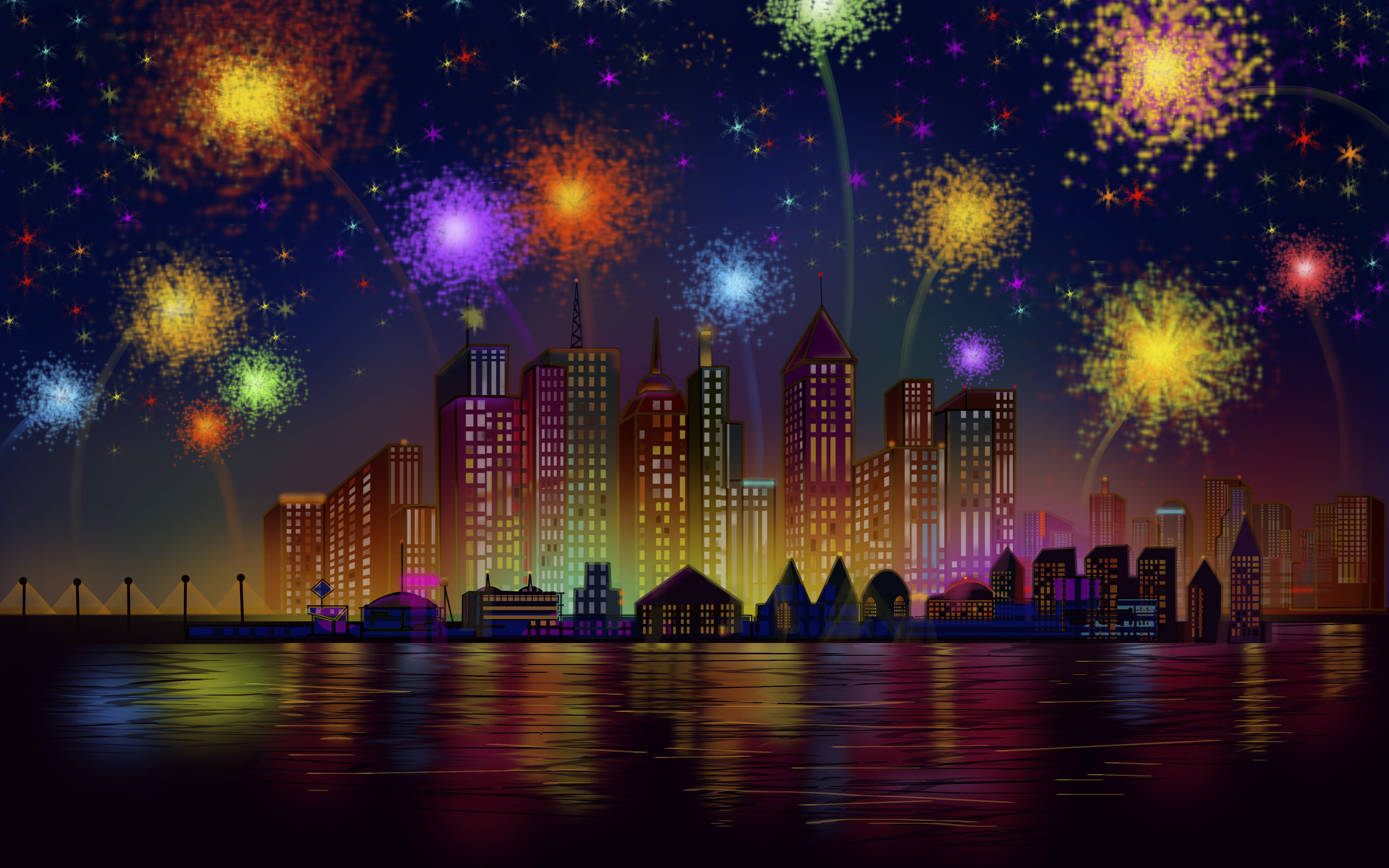 day, building exterior, us, happy, nature, birthday, waterfront, office building exterior, sky, skyscraper, travel destinations, water, reflection, independence, HD Wallpaper