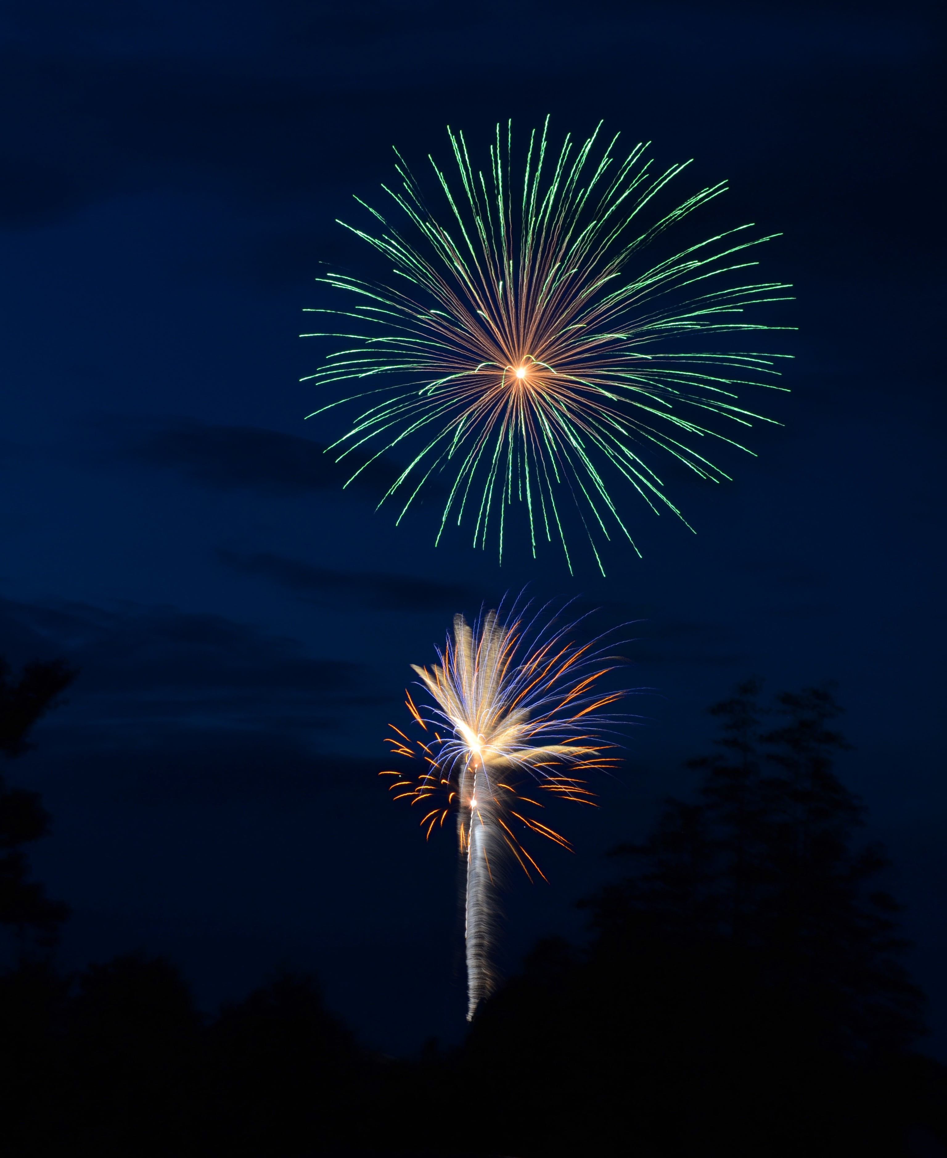 fireworks, 2K, party, glowing, firework - man made object, celebrate, explosive, outdoors, two, sparks, year, rockets, firework display, fireworks background, Phone HD Wallpaper