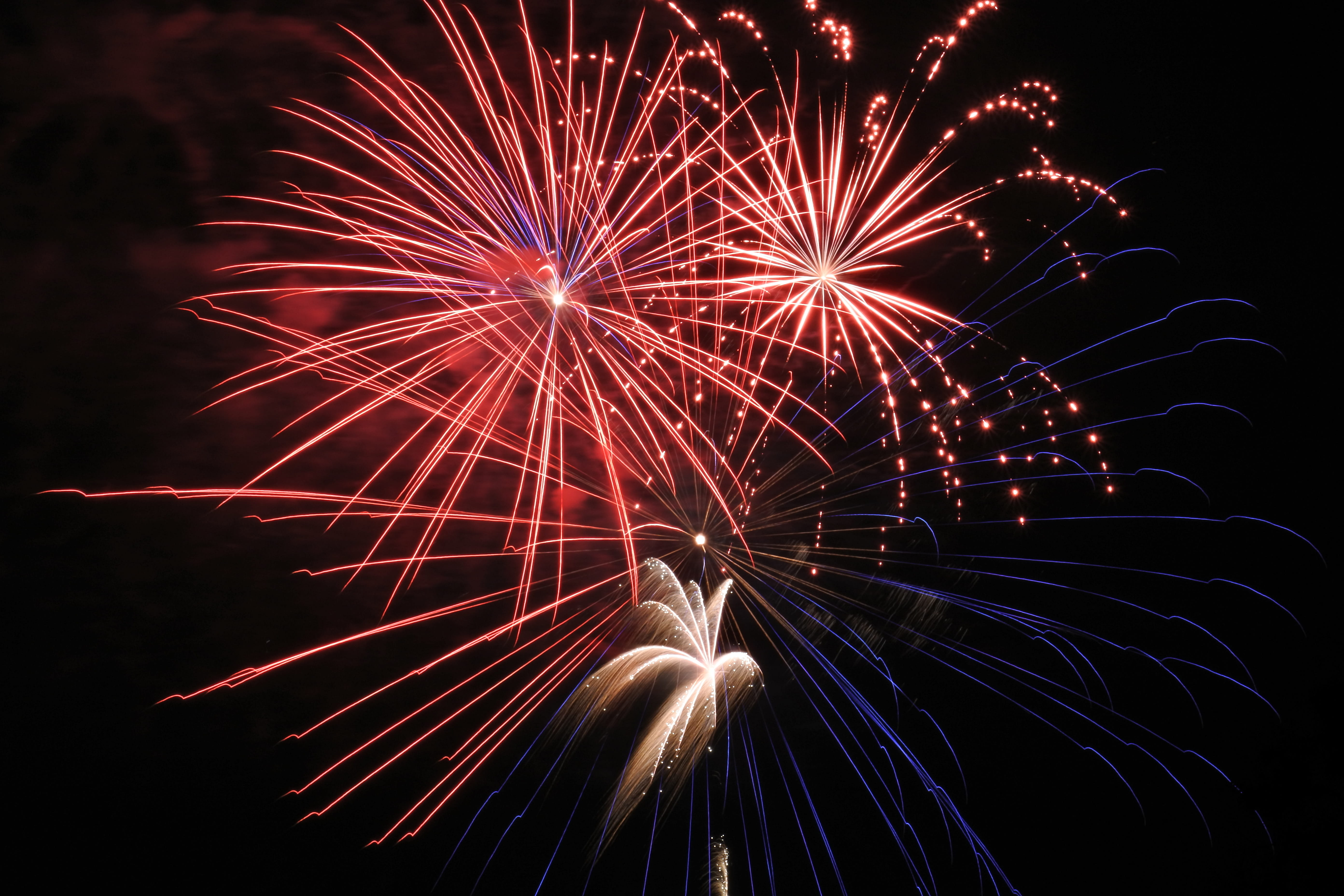 new years eve, illuminated, fourth, exploding, united states, irvine, event, long exposure, outdoors, independence, explosive, sky, sparks, no people, firework display, HD Wallpaper