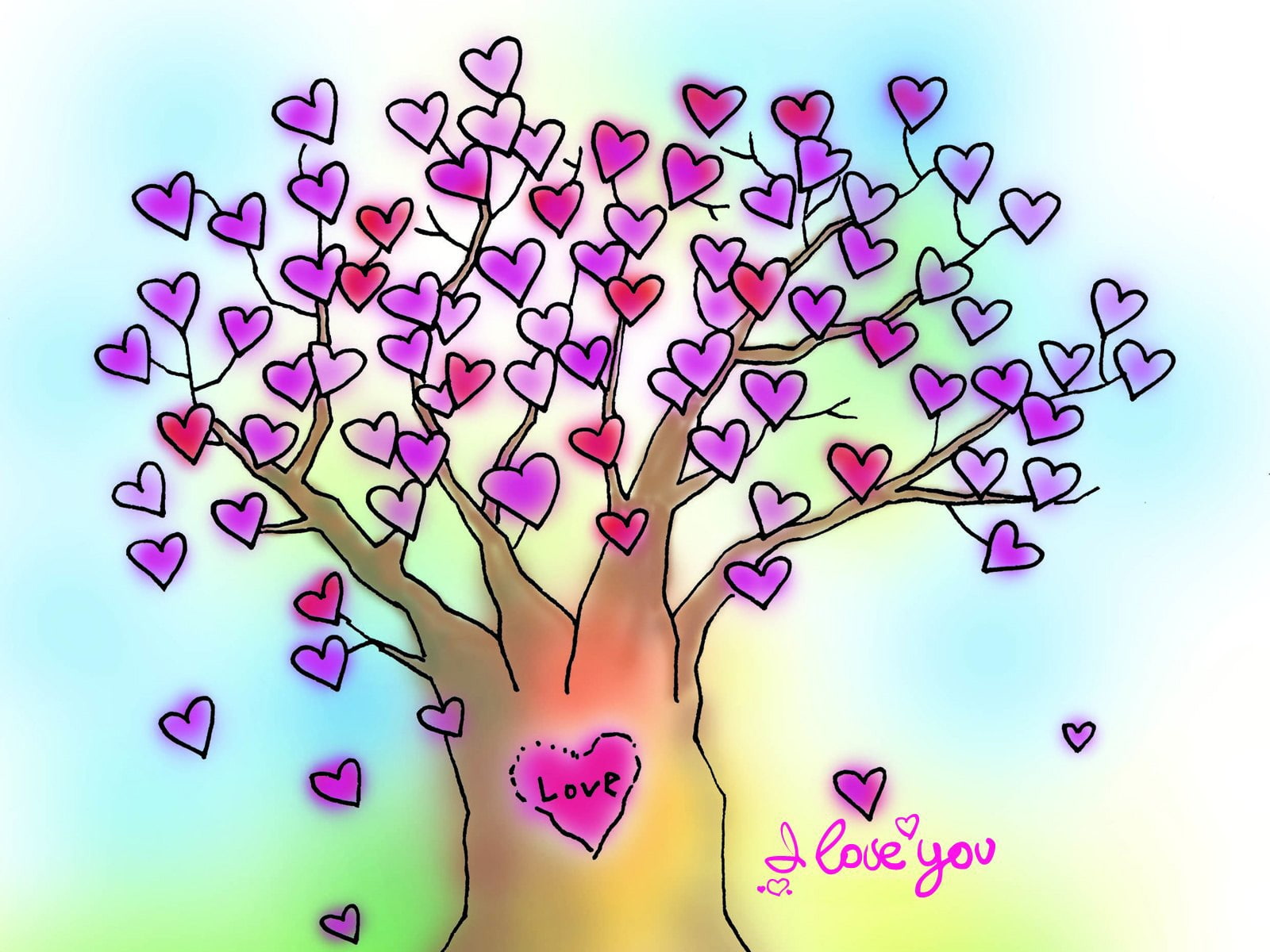 Love, 720P, Tree, Heart, HD Wallpaper