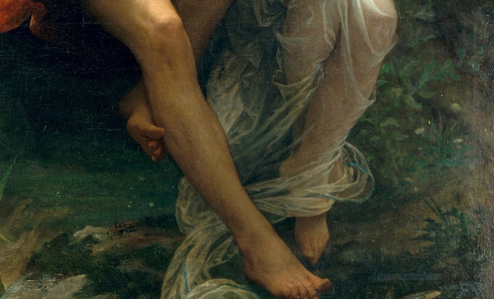 high angle view, human limb, classic art, barefoot, lifestyles, limb, one person, human hand, human body part, midsection, 720P, Pierre Auguste Cot, human foot, HD Wallpaper