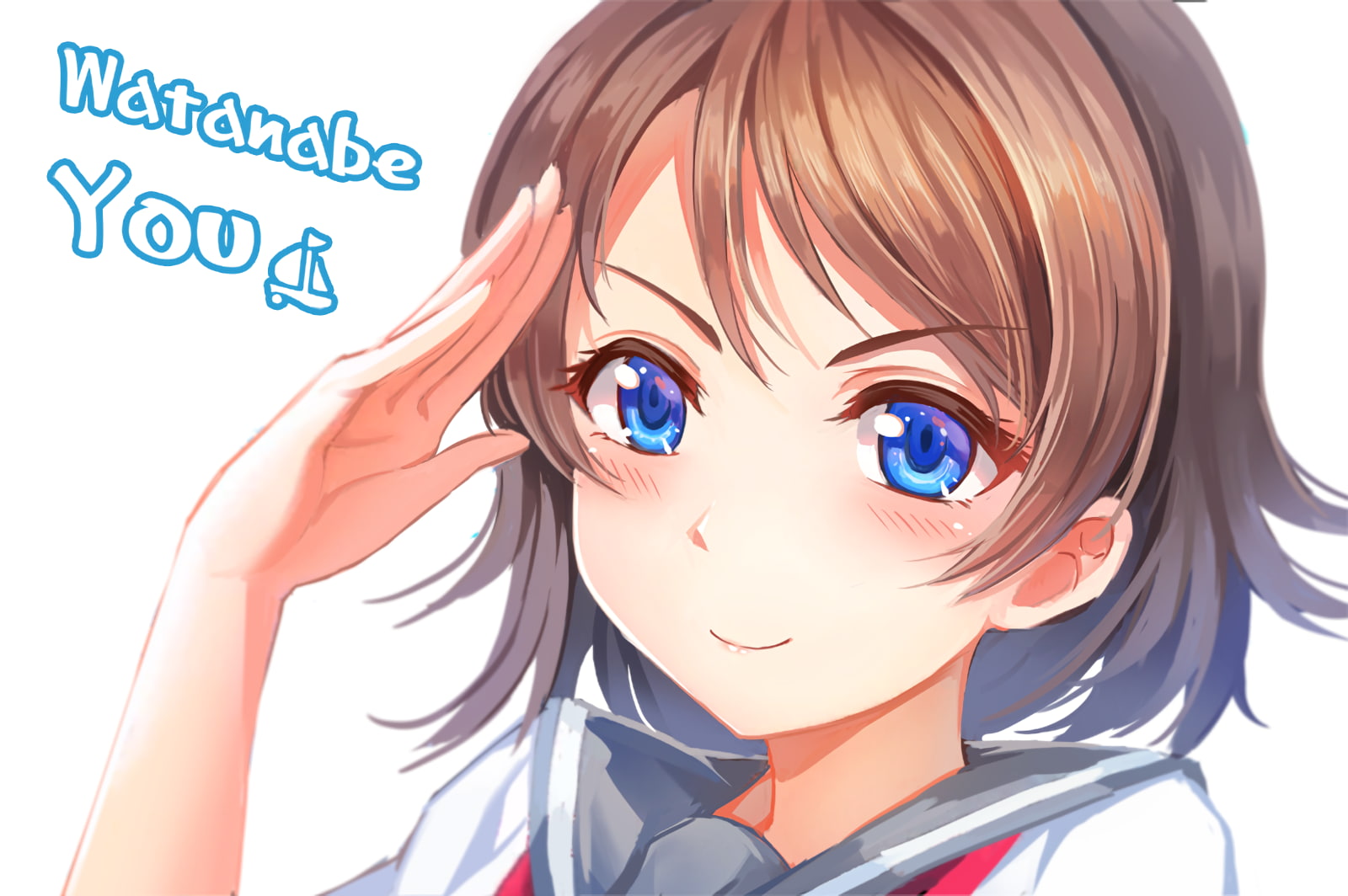 young adult, looking at camera, love live, women, hairstyle, real people, art and craft, lifestyles, blue, Anime, headshot, young women, white background, HD Wallpaper