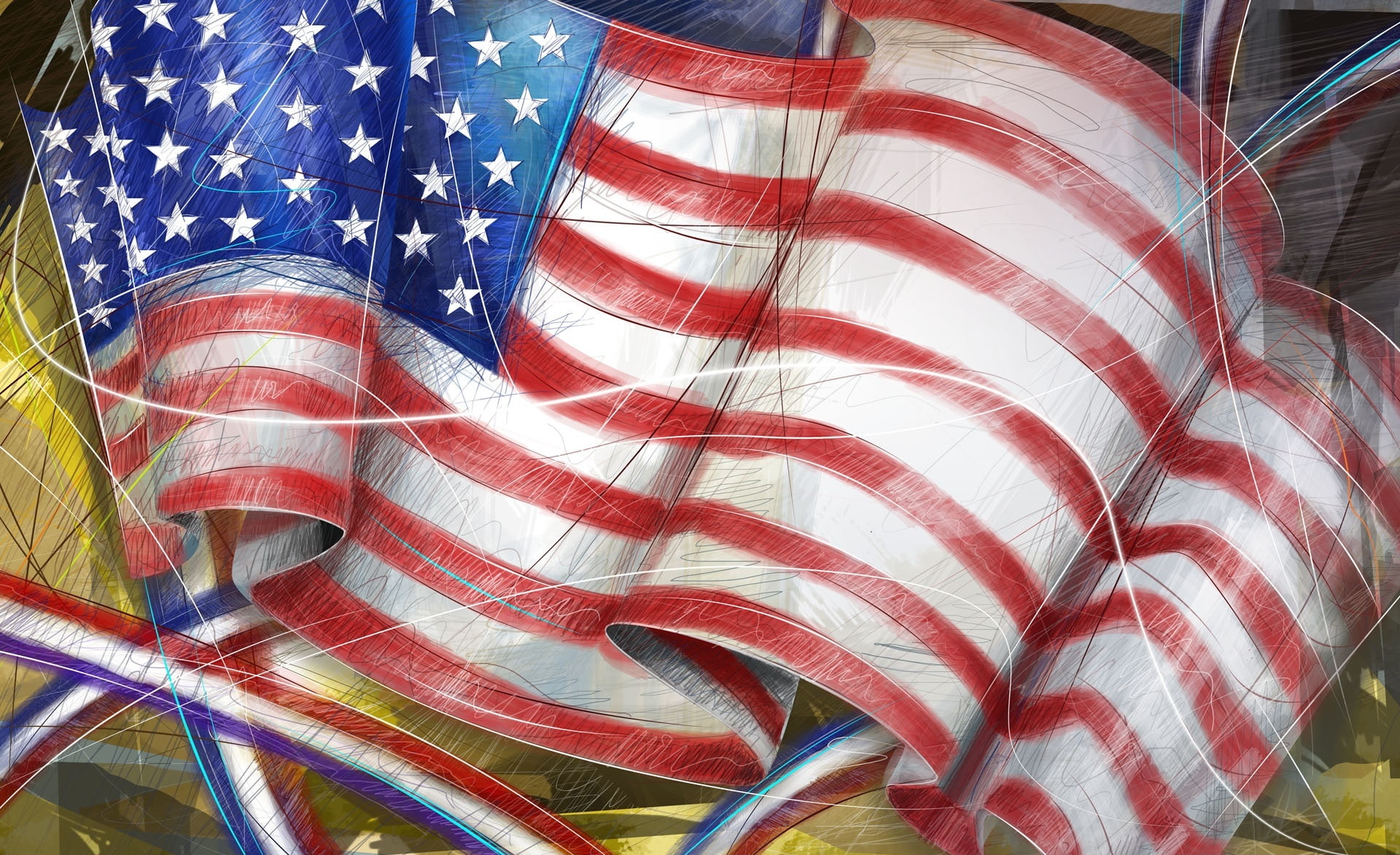backgrounds, Independence Day, shape, striped, red, no people, star shape, white color, Holidays, Flag, independence, textile, day, close-up, pattern, american, HD Wallpaper